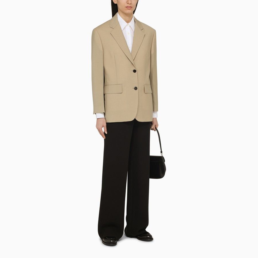 Prada o1d2blof0924 Single-breasted Jacket in Beige Size S / US 4 / IT 40 - 2 Thumbnail