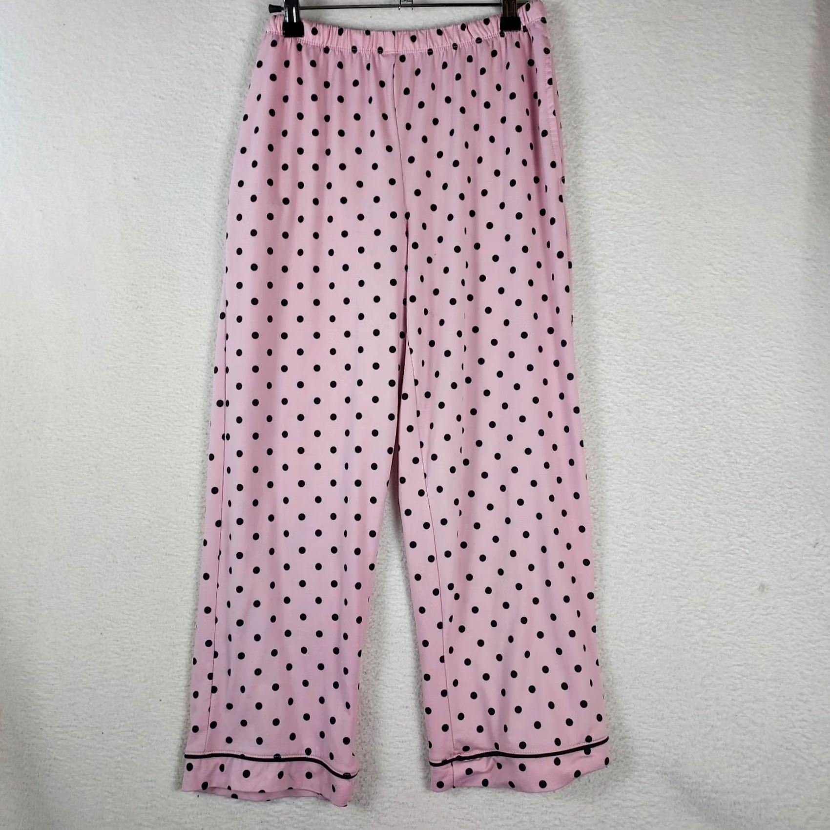 Vintage Joyspun Pajama Set Womens Small Pink Knit Polyester Button Closure Lightweight Machine Washable Seasonal Spring Fall Winter Size ONE SIZE - 4 Thumbnail