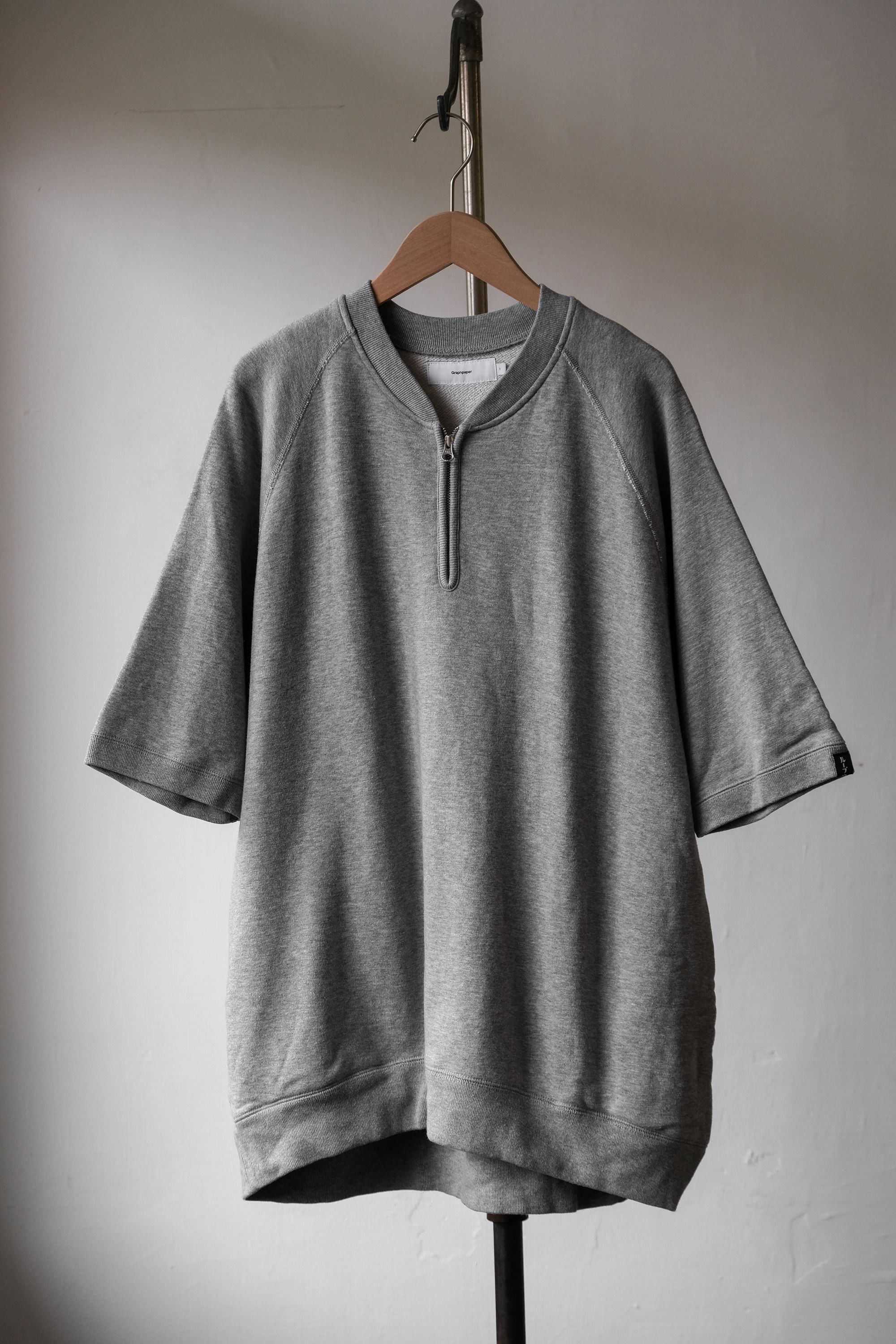 Japanese Brand Graphpaper LOOPWHEELER S/S Half Zip Raglan Sweat | Grailed