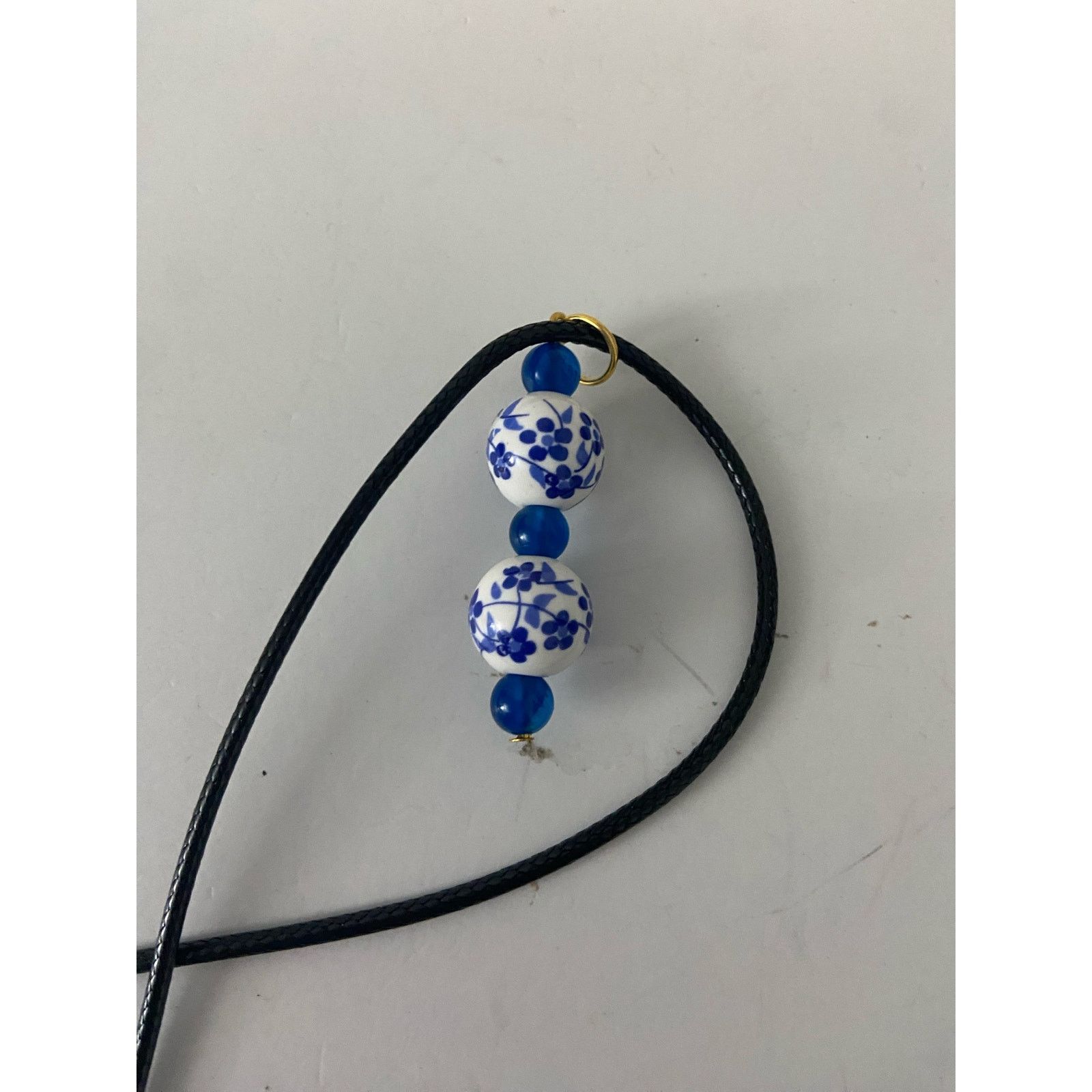Handmade floral ceramic bead pendant necklace Size ONE SIZE - 4 Thumbnail