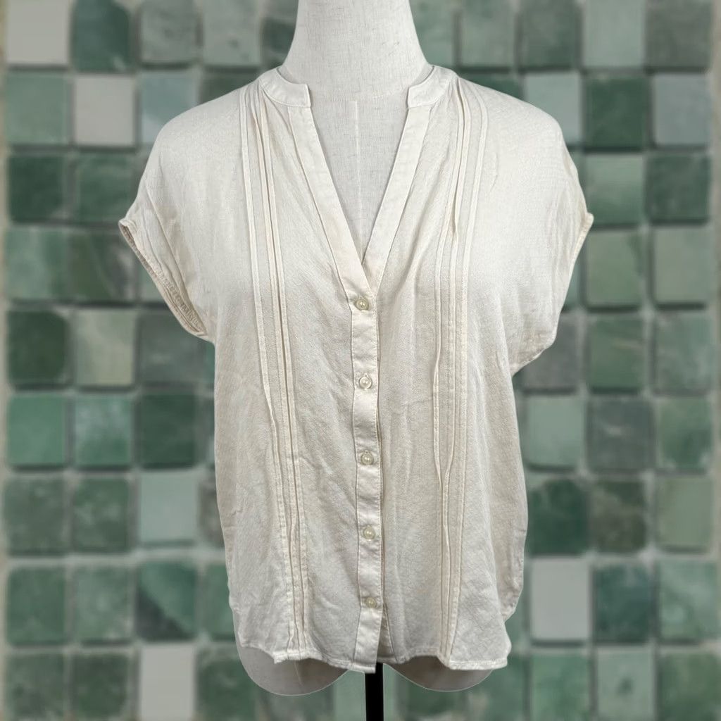 Treasure & Bond Treasure Bond Blouse S Pintuck Crochet Lace Cream Boho Beach Women Casual Size S / US 4 / IT 40 - 1 Thumbnail