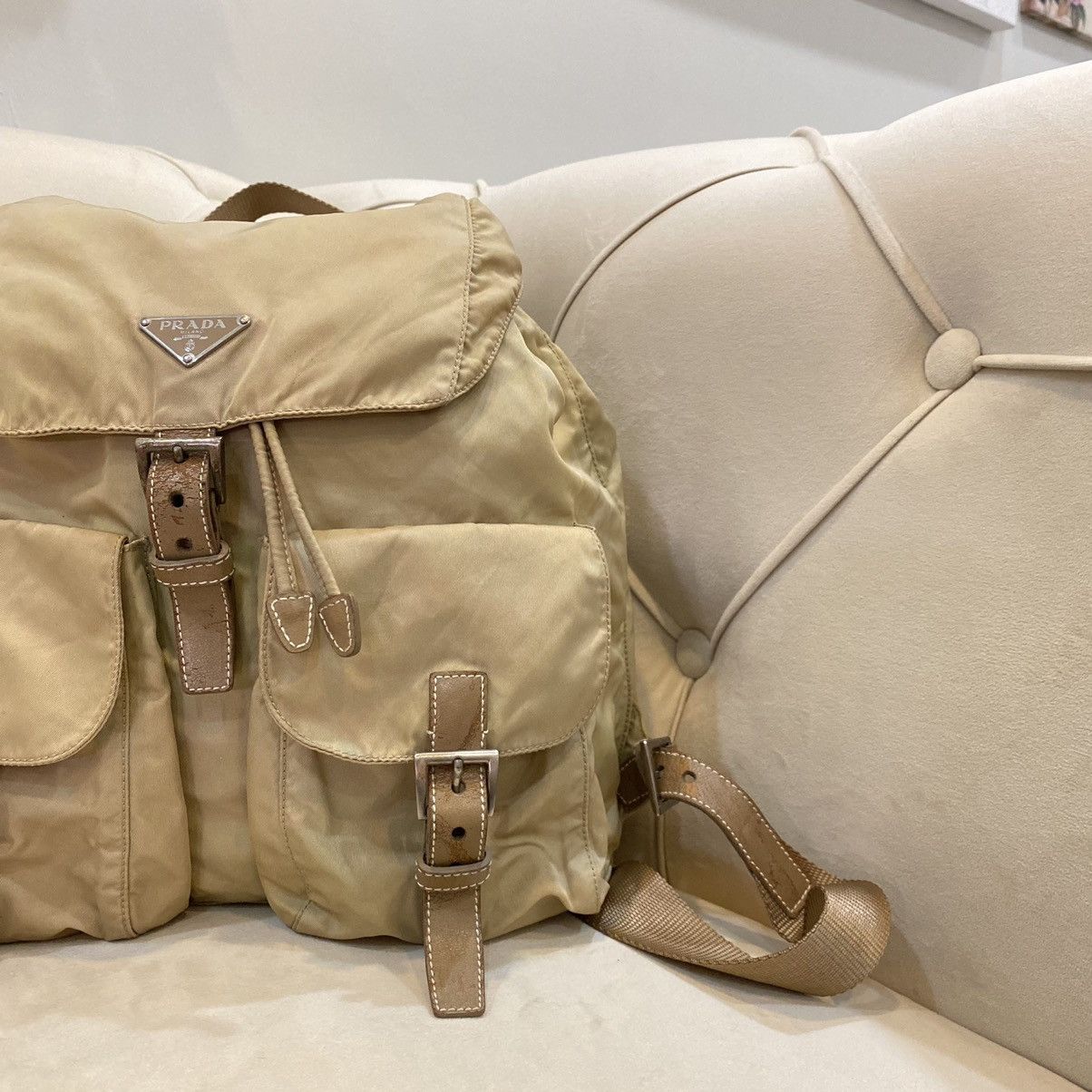 Prada × Vintage Vintage Prada Cammello Brown Nylon Vela Backpack Size ONE SIZE - 5 Thumbnail