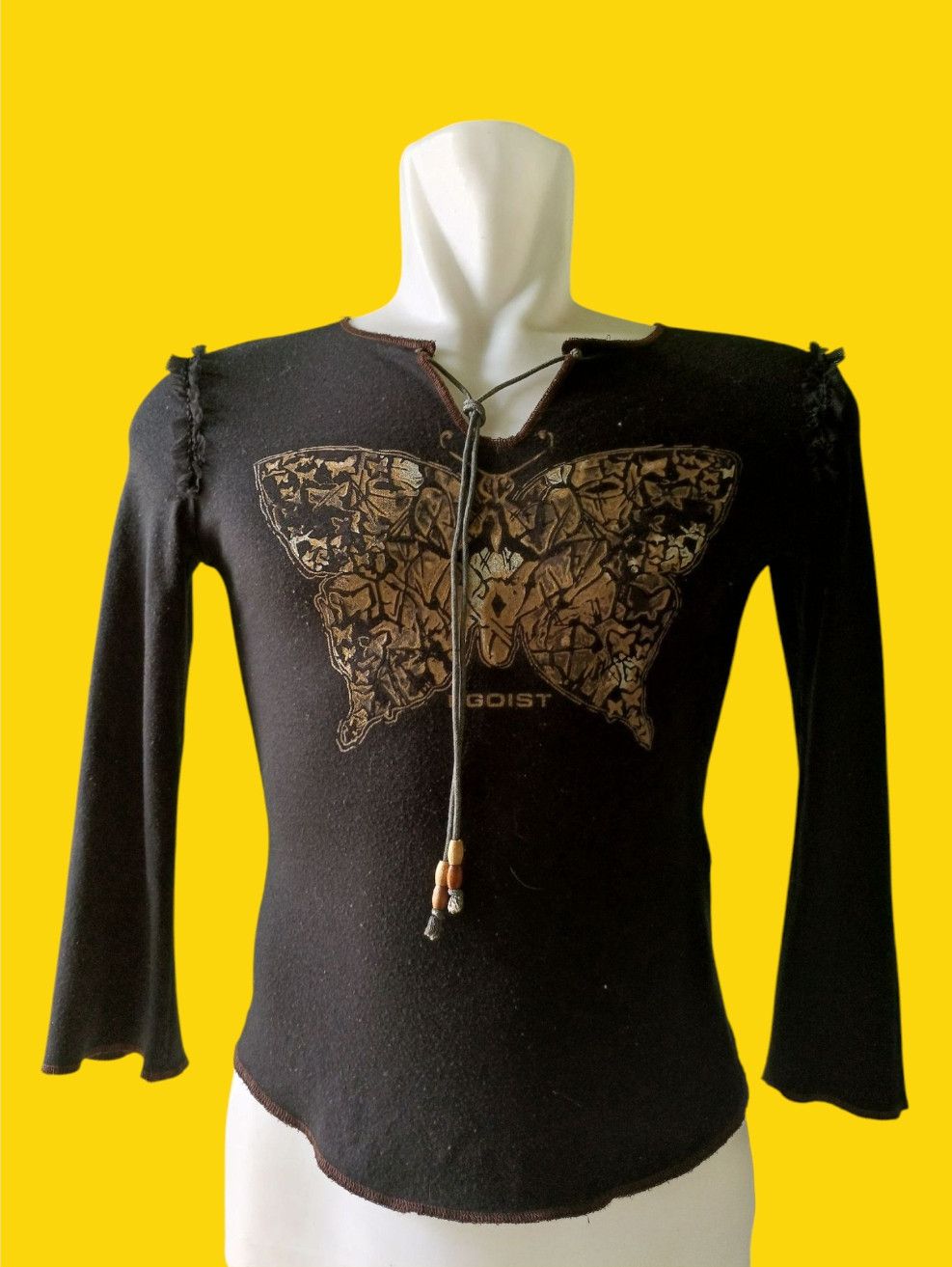Beauty Beast × If Six Was Nine × Japanese Brand Black Egoist Gold Butterfly Print Long sleeve Size US M / EU 48-50 / 2 - 1 Thumbnail