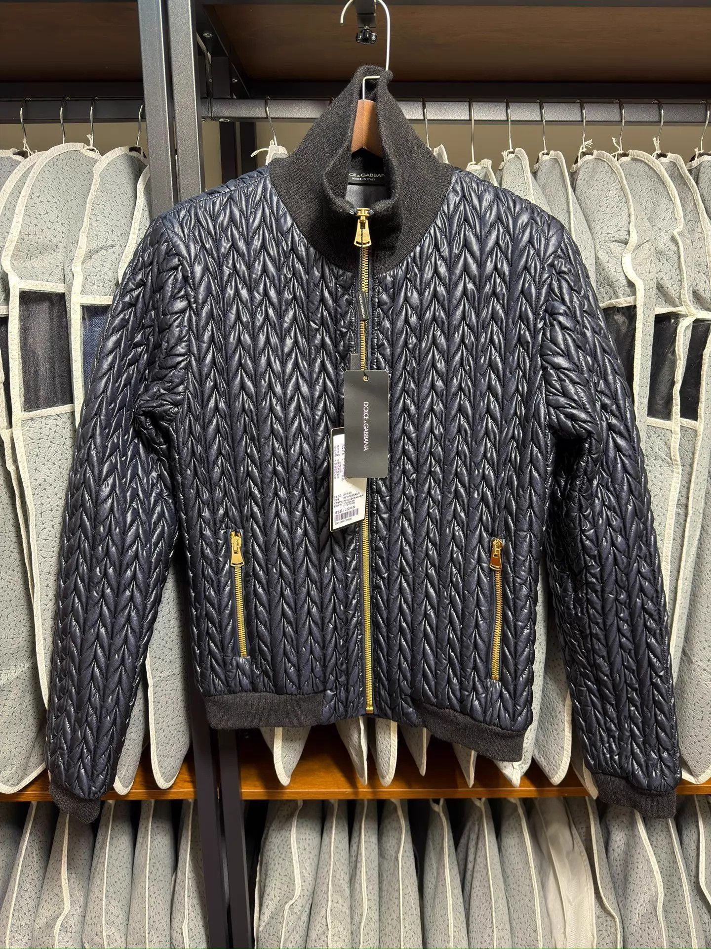 Dolce & Gabbana Blue Quilted er Jacket Size M Size US XXS / EU 40 - 1 Thumbnail