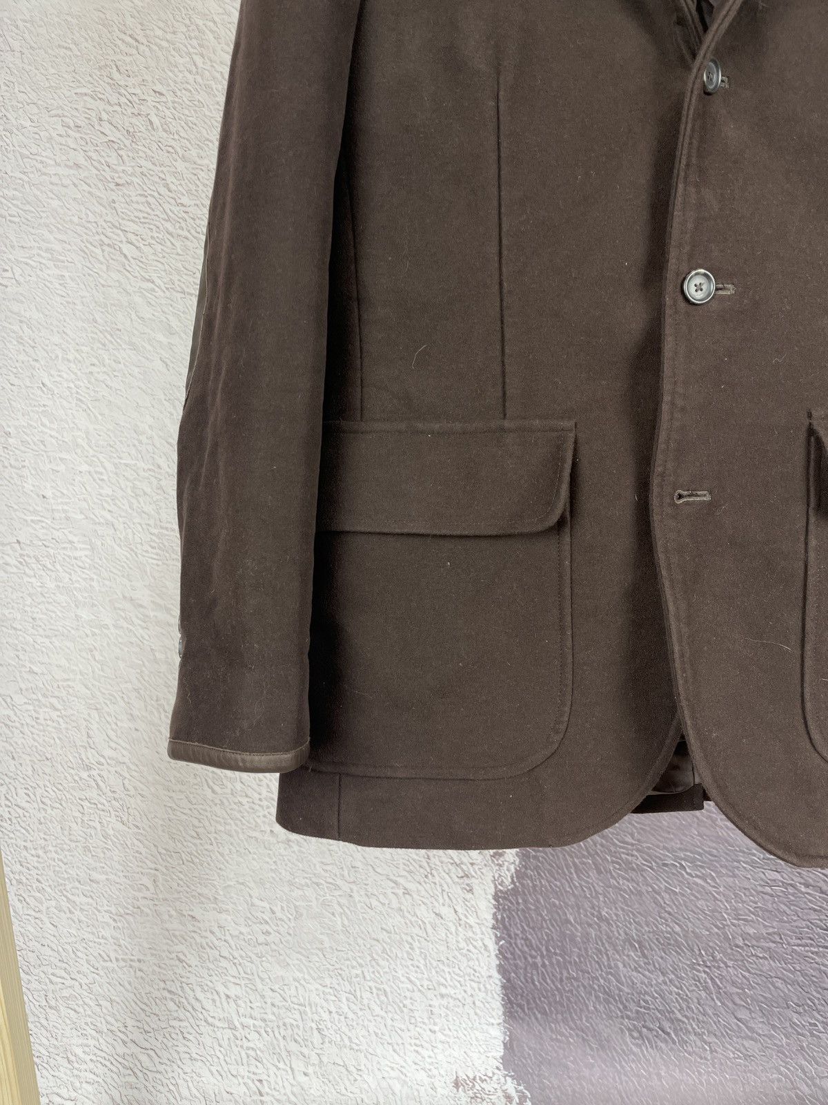 Polo Ralph Lauren Vintage Polo Ralph Lauren Brown Cotton Blazer Leather Elbows Size 40R - 4 Thumbnail