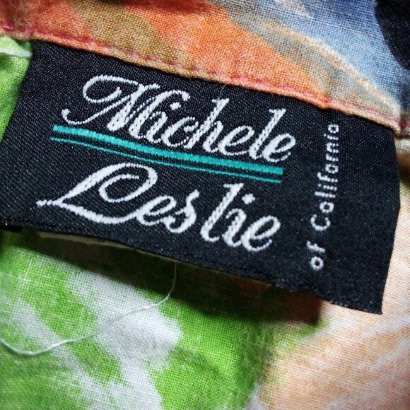 Other Vintage Michele Leslie Abstract Strokes Rainbow Button Shirt Size L / US 10 / IT 46 - 3 Thumbnail