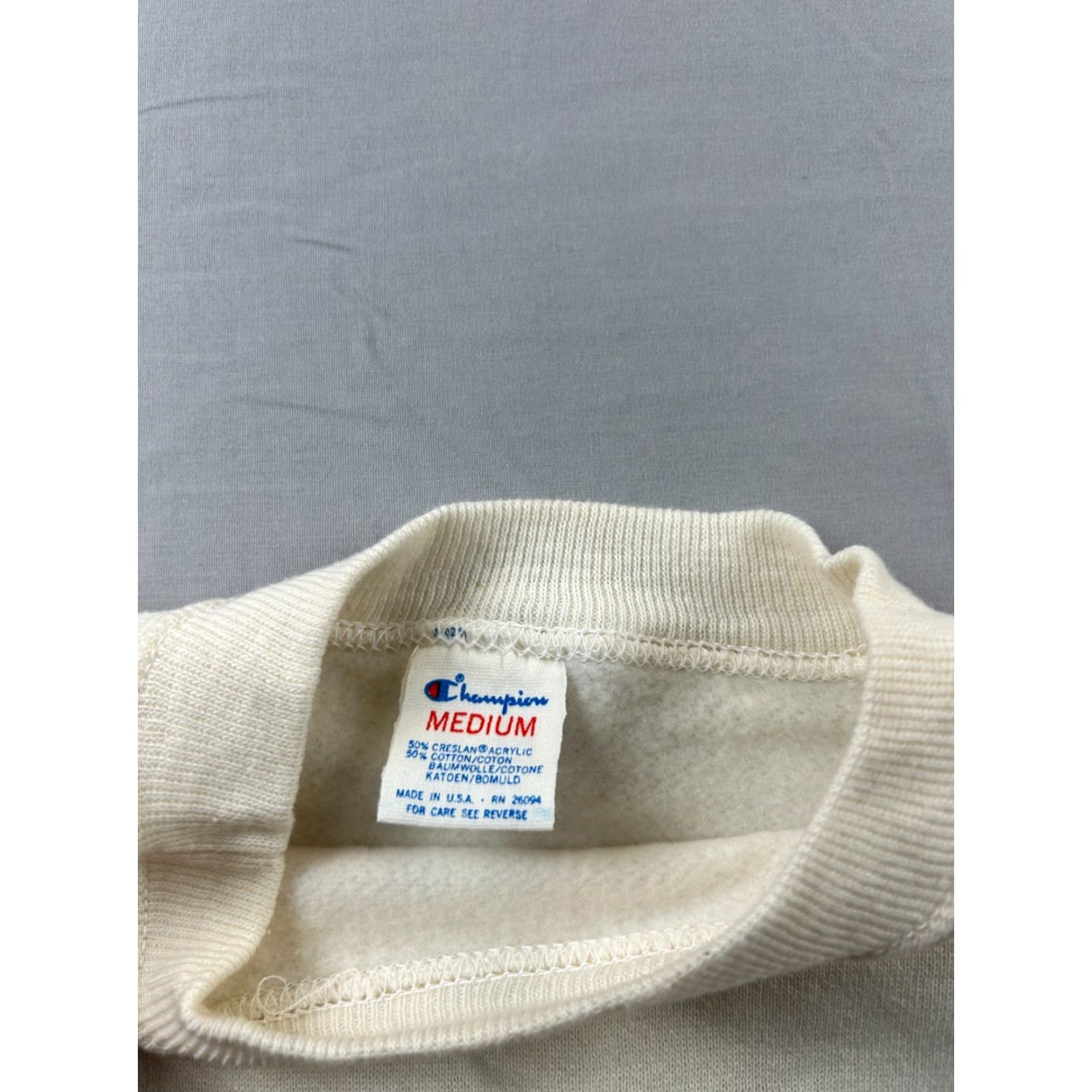 Champion VINTAGE Champion Sweatshirt Mens M Cream USA Crewneck 80s USA Deadstock Short Description: 90s Size US M / EU 48-50 / 2 - 5 Thumbnail