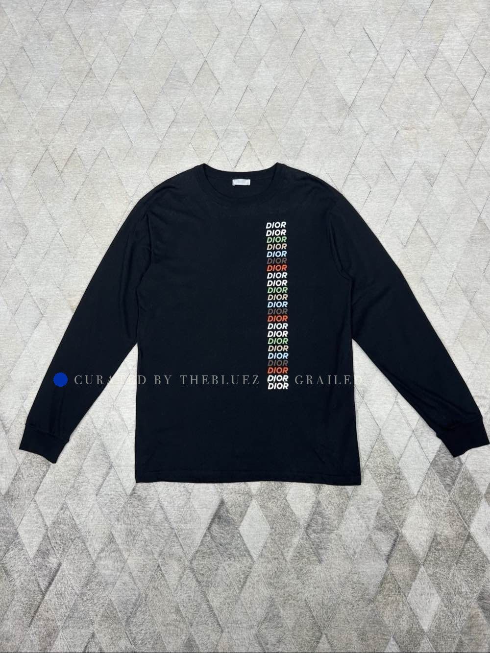 Dior Iconic Logo Print Long Sleeve Tee in Black Size US XXL / EU 58 / 5 - 1 Thumbnail