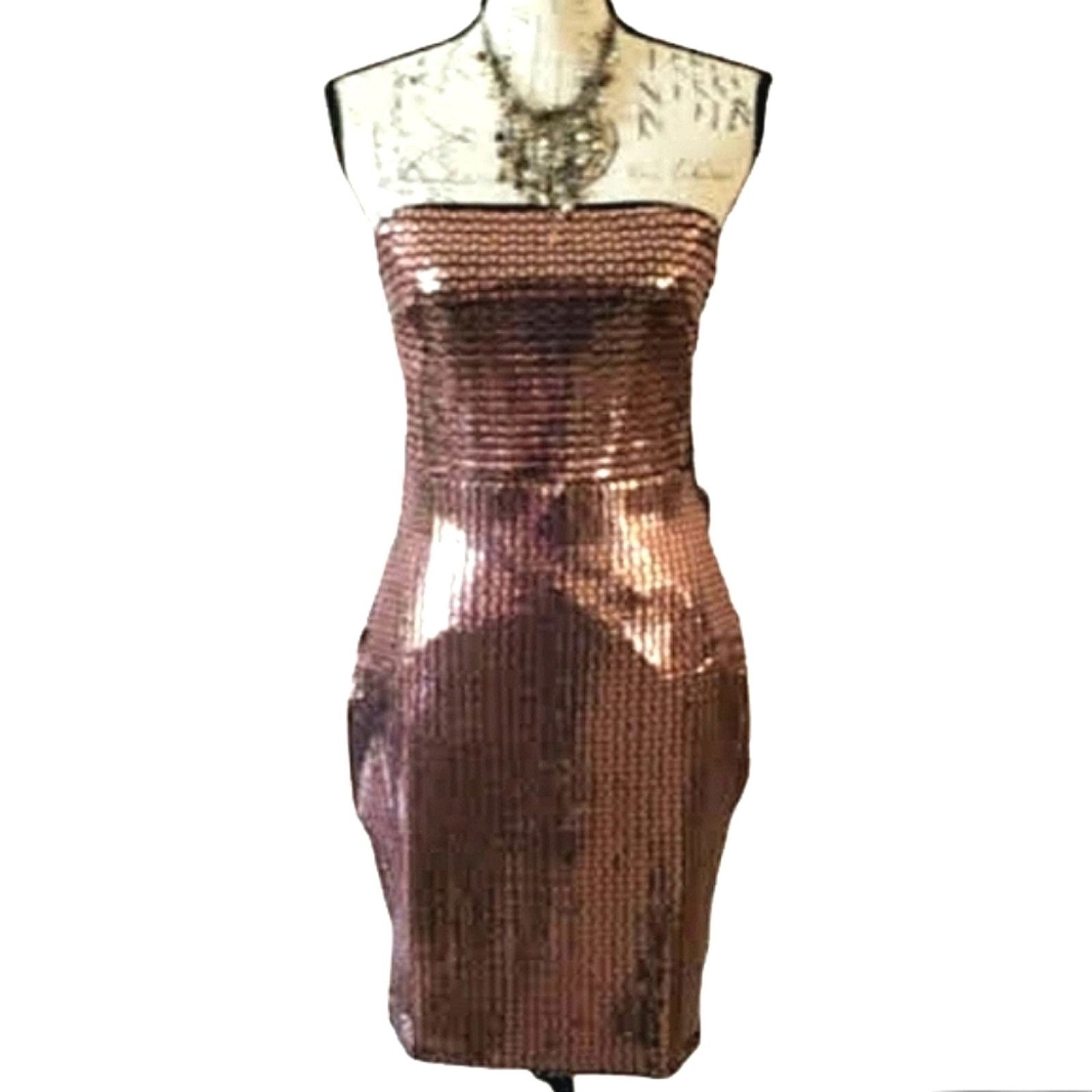 Other HAUTE MONDE ☆ COPPER ☆ METALLIC ☆ COCKTAIL DRESS ☆ M ☆ NWT Size M / US 6-8 / IT 42-44 - 2 Thumbnail