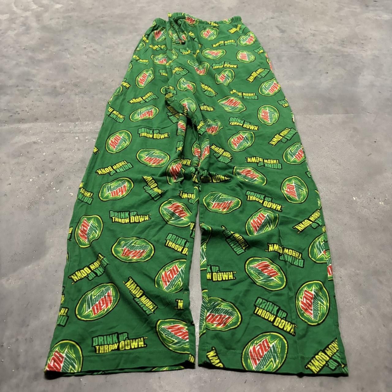 Japanese Brand × Vintage Crazy Vintage Y2K/2000s Grunge Cyber Goth Mountain Dew Sweatpants! Size US 32 / EU 48 - 3 Thumbnail