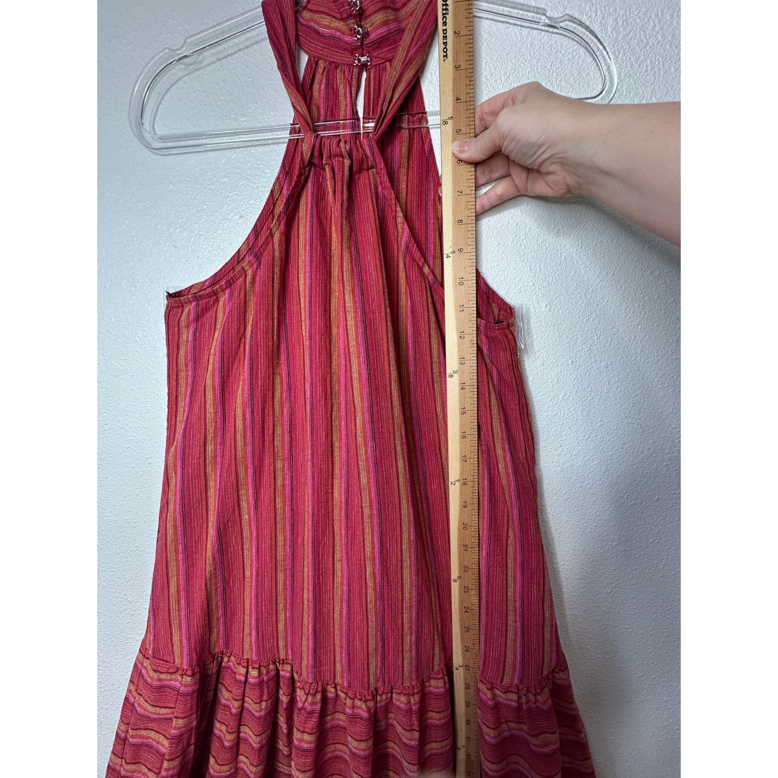 BCBGeneration BCBG Generation Halter Mini Dress XS Pink Striped Sleeveless Size XS / US 0-2 / IT 36-38 - 14 Thumbnail