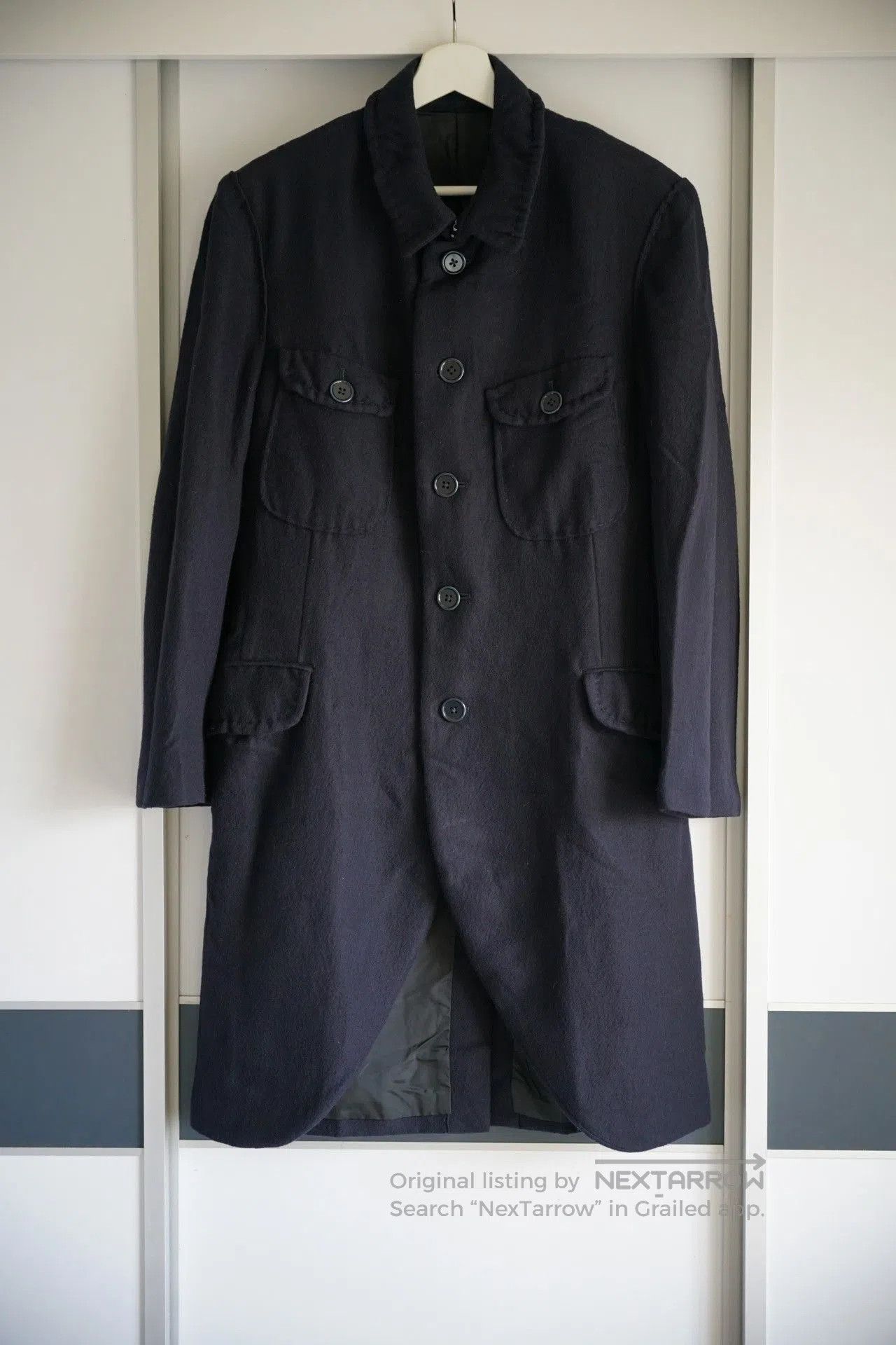 Yohji Yamamoto Tailored Wool Blend Coat.