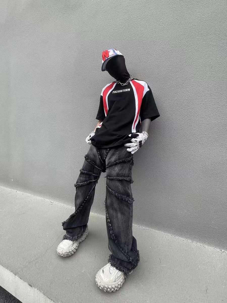 Japanese Brand × Jean Washed Street Raw Hem Design Jeans Size US 30 / EU 46 - 3 Thumbnail
