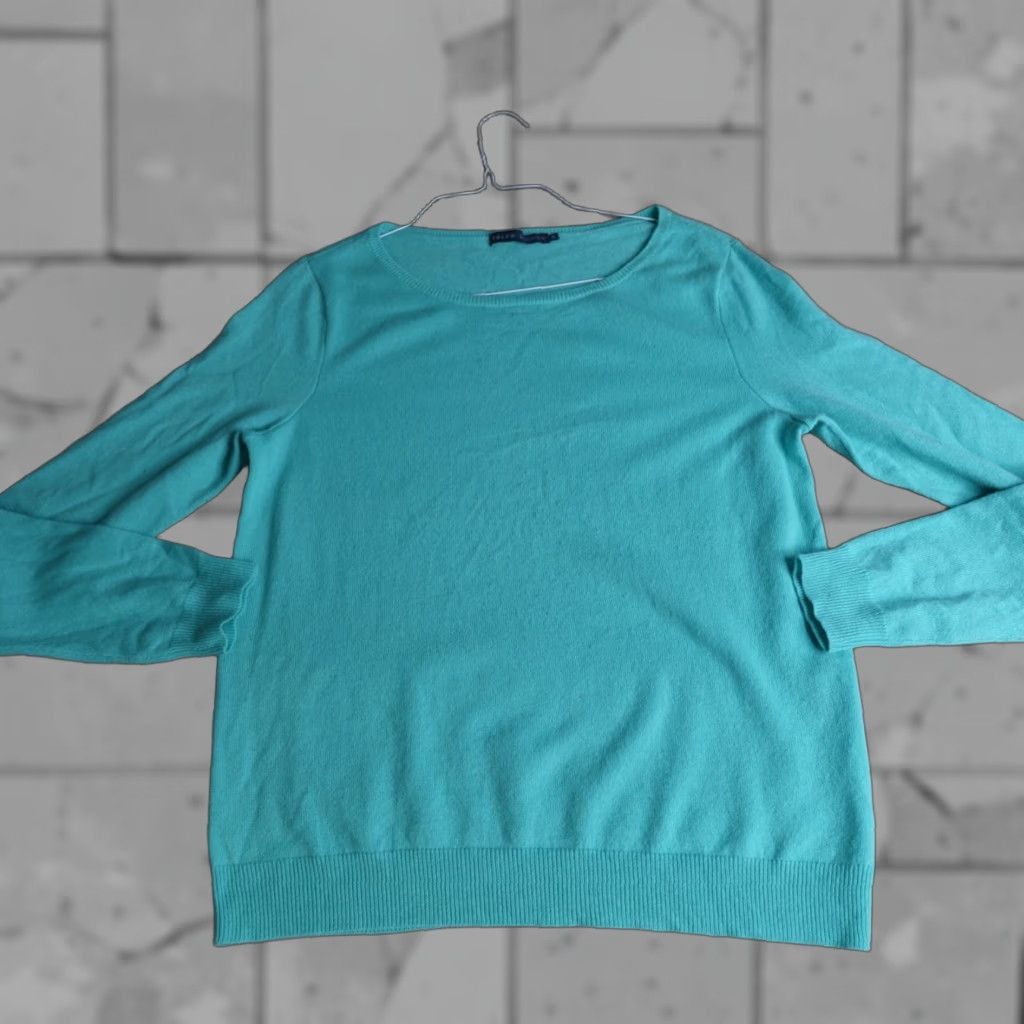 Ralph Lauren Ralph Lauren Sweater Womens XL Blue Solid Cashmere Wool Pullover Knit Long Sleeve Casual Winter Spring Fall Mens? Women? Size XL / US 12-14 / IT 48-50 - 1 Thumbnail