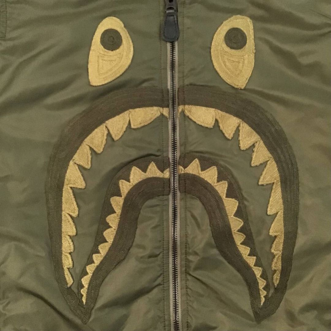 Bape BAPE SHARK MA-1 Bomber Jacket a bathing ape Size US L / EU 52-54 / 3 - 3 Thumbnail