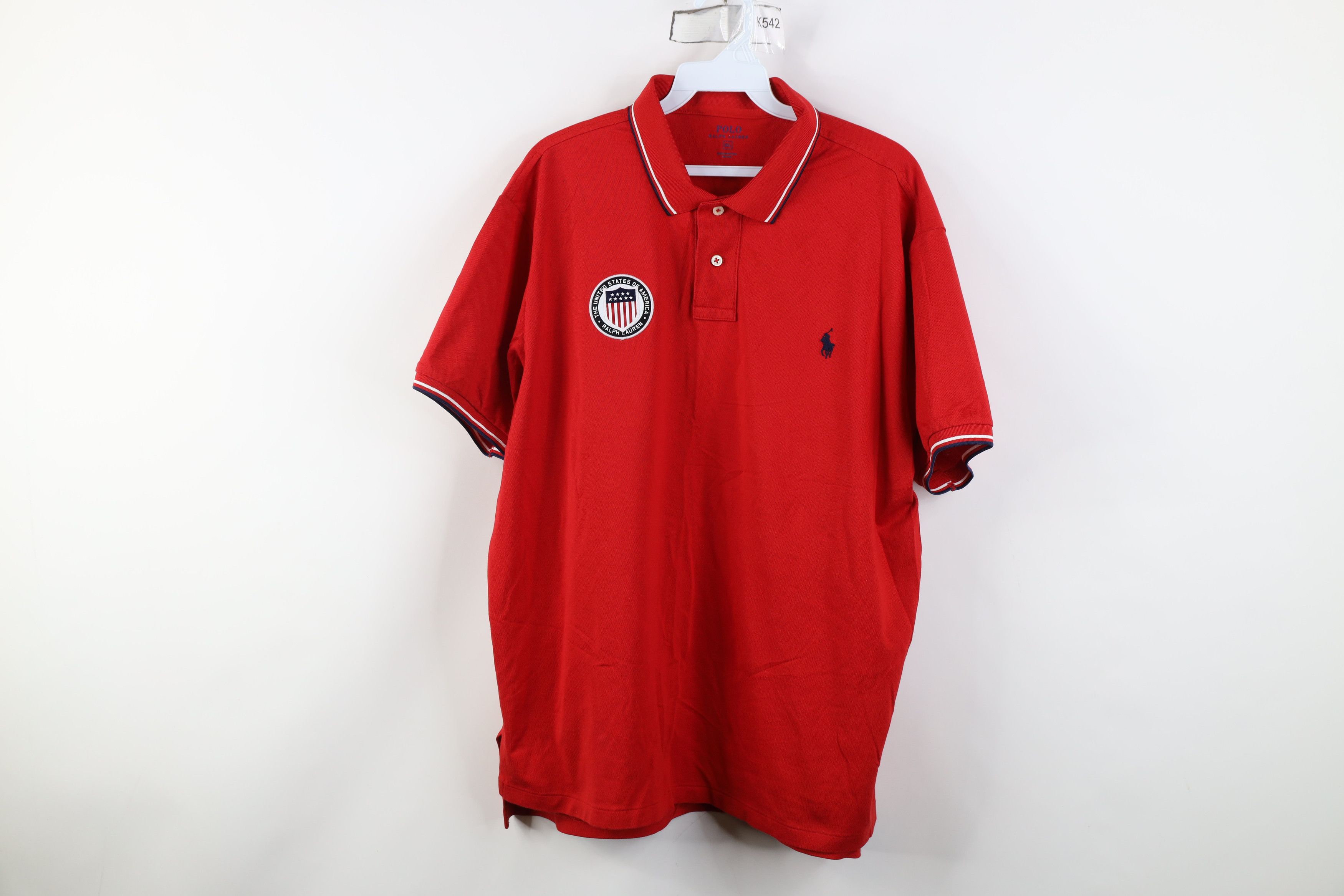 Ralph Lauren Ralph Lauren Knit USA Olympics Collared Golf Polo Shirt Red Size US XXL / EU 58 / 5 - 1 Thumbnail