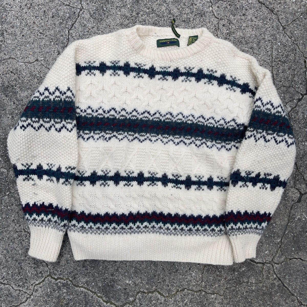 Vintage Vintage 90s EMBASSY ROW Chunky Wool Sweater Size US M / EU 48-50 / 2 - 1 Thumbnail