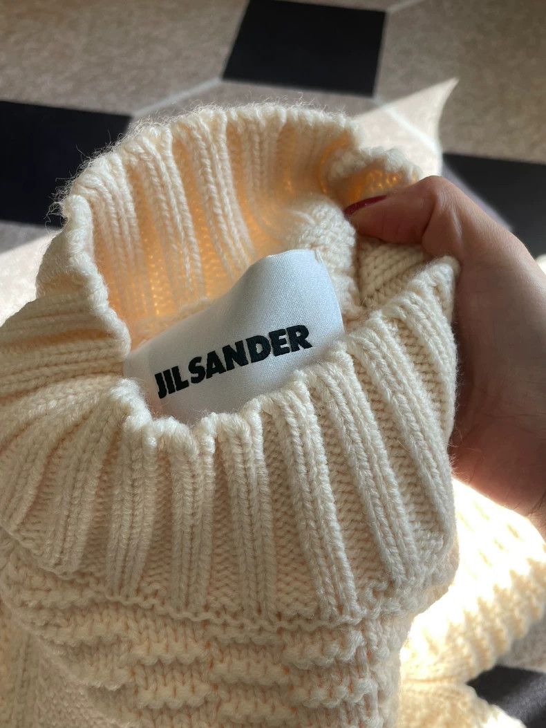 Other Jil Sander Short High Ribbed Crocheted Wool Sweater Size S / US 4 / IT 40 - 5 Thumbnail