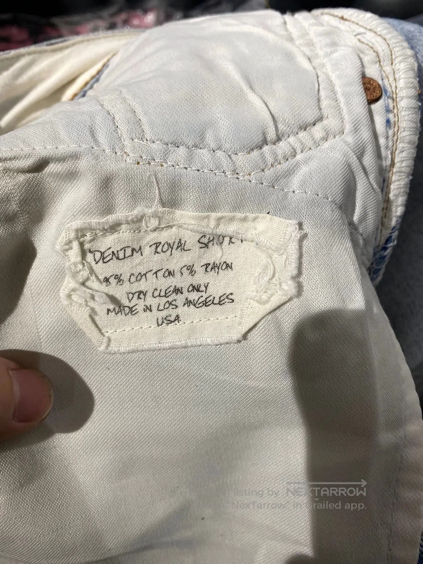Greg Lauren greg lauren blue denim shorts for women. Size 22" - 8 Thumbnail