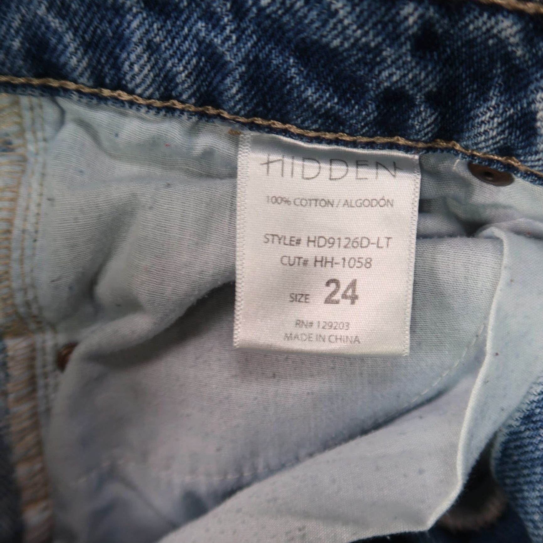 Vintage Hidden Jeans Women 24 Blue Denim Wide Leg High Rise 5-Pocket Logo rips Button Zip Vintage No Size 42" / US 20 - 5 Thumbnail