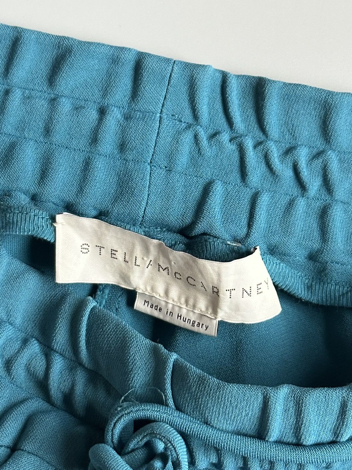 Adidas Stella McCartney Teal Aqua Blue Rayon Pants Straight Size 40 Size 27" / US 4 / IT 40 - 6 Thumbnail
