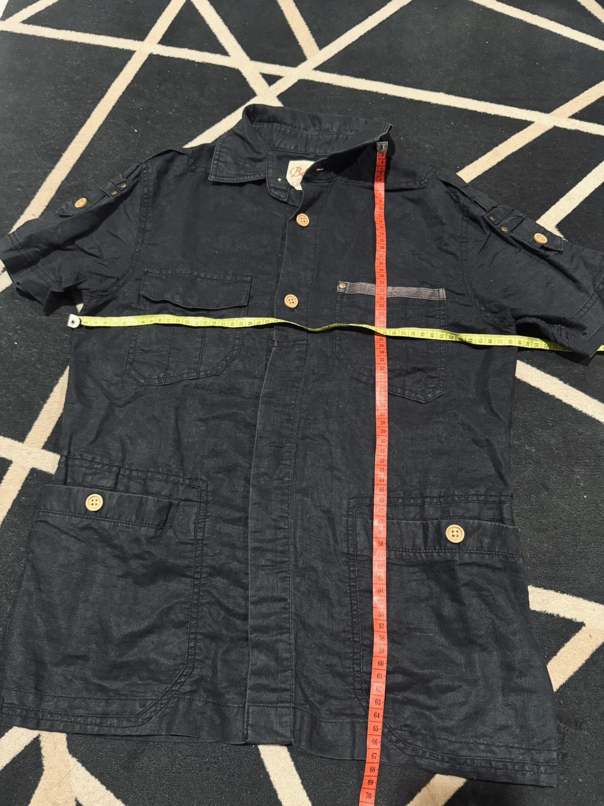 Yohji Yamamoto Linen Button Down Shirt Multi Pocket Japanese styled Size US M / EU 48-50 / 2 - 7 Thumbnail