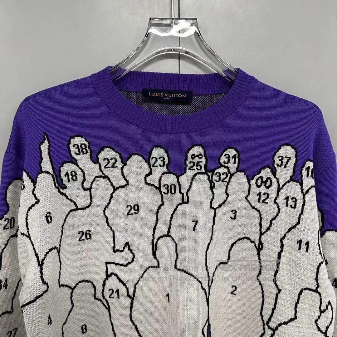 Louis Vuitton louis vuitton purple knit sweater with figures. Size US M / EU 48-50 / 2 - 2 Thumbnail