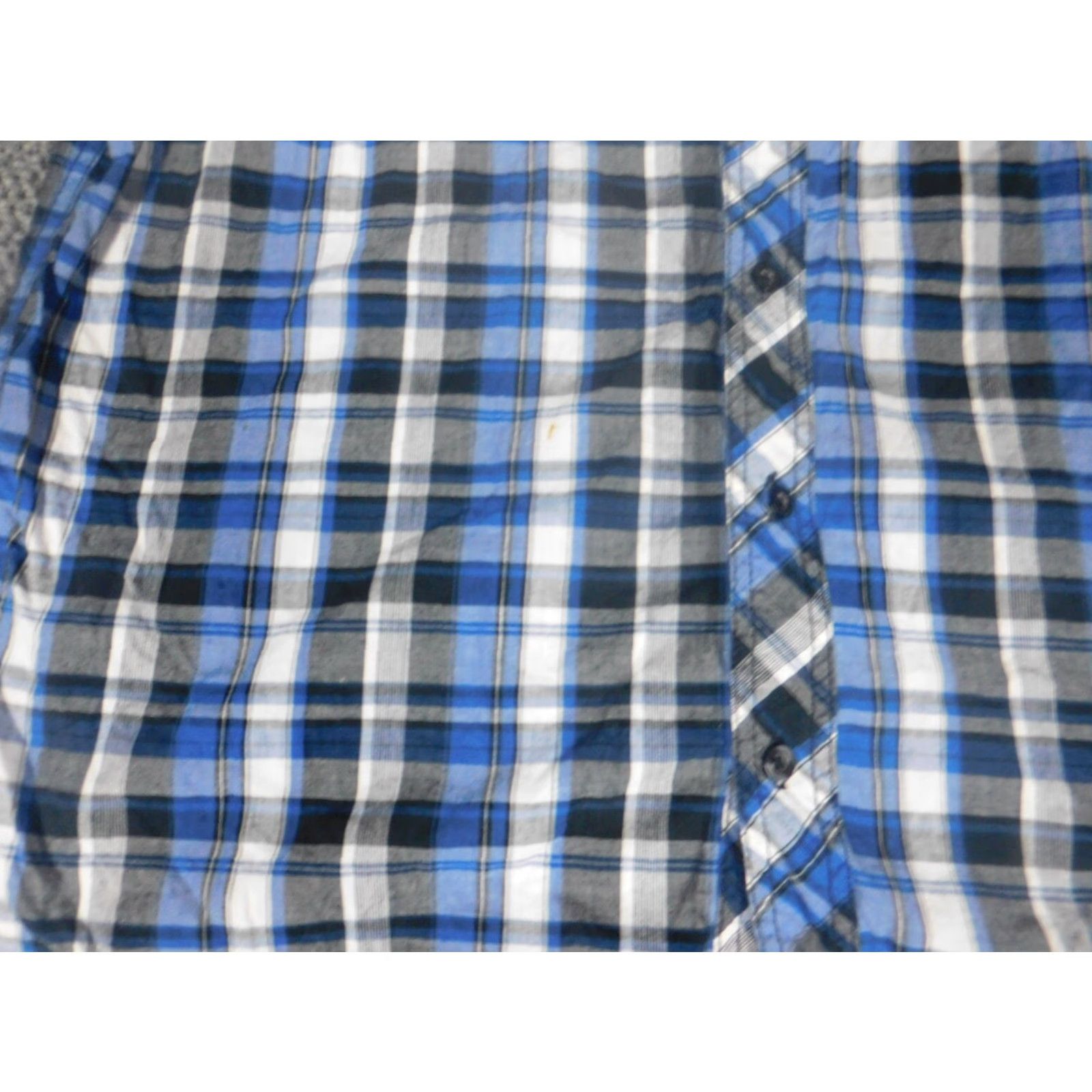 Carbon Carbon Mens Shirt L blue plaid Button-Down Short Sleeve Slim Casual Size US L / EU 52-54 / 3 - 6 Thumbnail