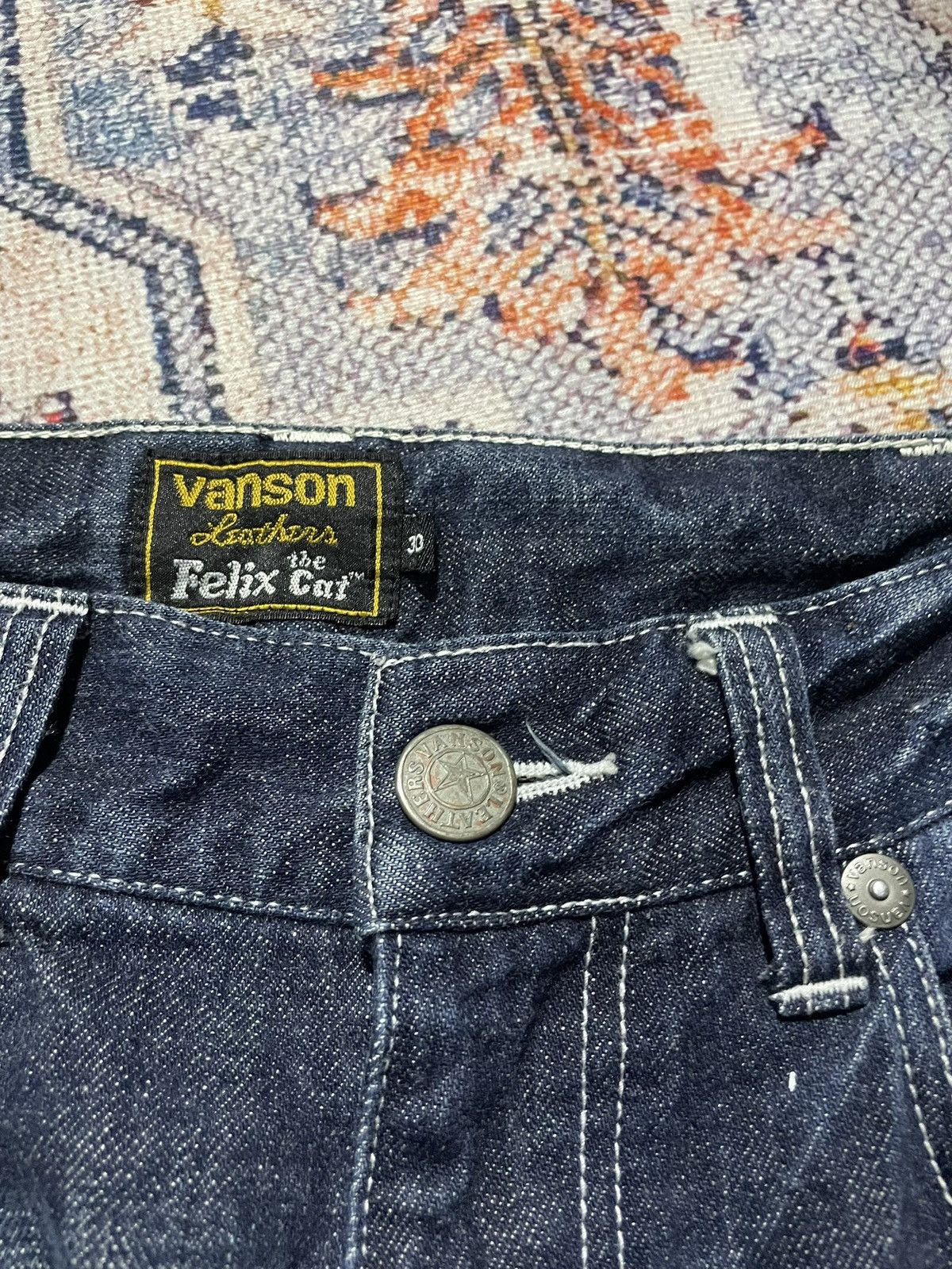 Vanson Leathers Y2K Denim Pants ⓒ2014 Vanson Leathers X Felix The Cat Size US 30 / EU 46 - 6 Thumbnail