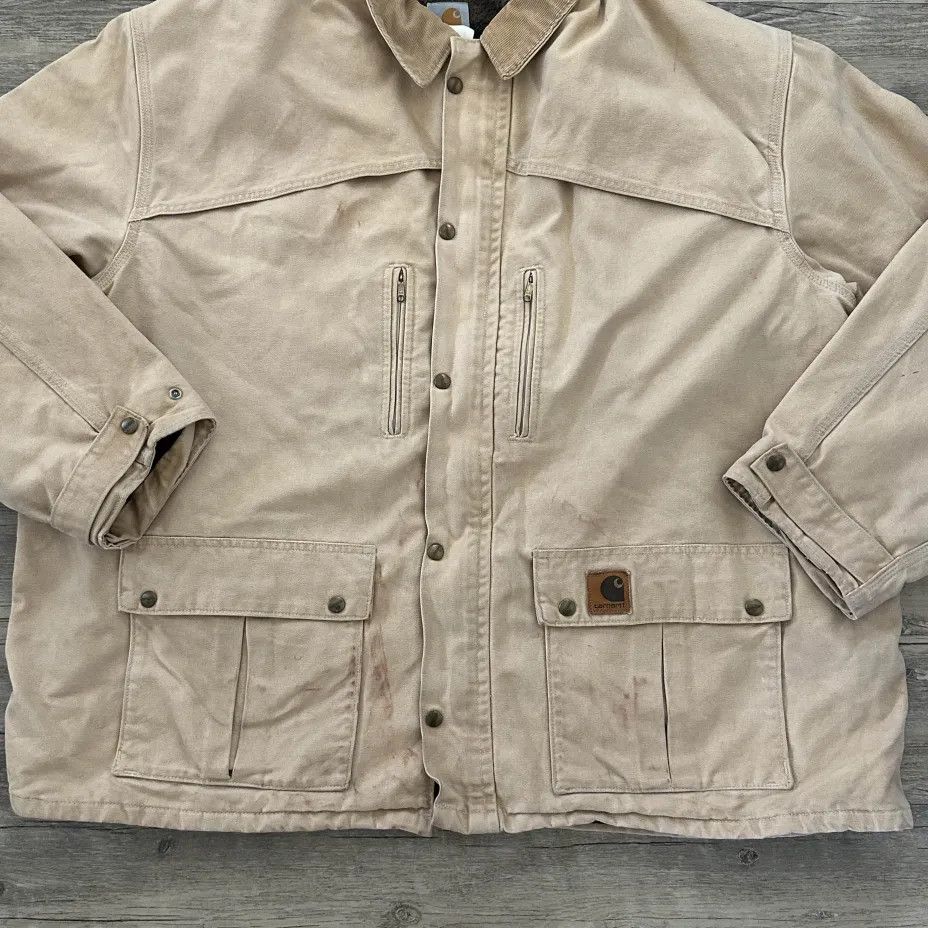 Carhartt Vintage Carhartt C10WET Wheat Western Chore Coat Size US XXL / EU 58 / 5 - 2 Thumbnail