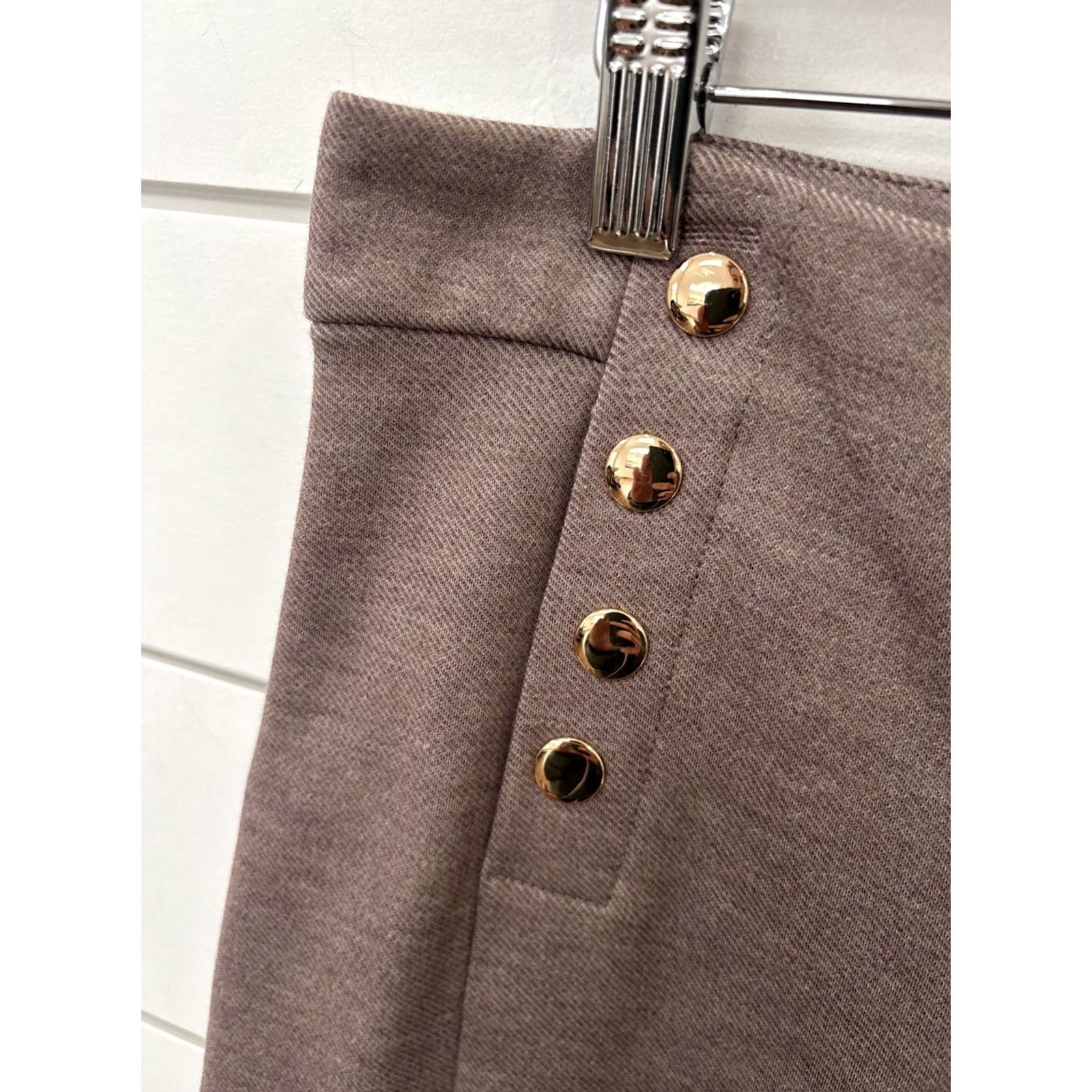 Ann Taylor NWT Ann Taylor Brown Twill Side Zip Trouser Business Pants Womens 10 Beige Dress Pants Mens? Womens - choose? Size 32" / US 10 / IT 46 - 3 Thumbnail