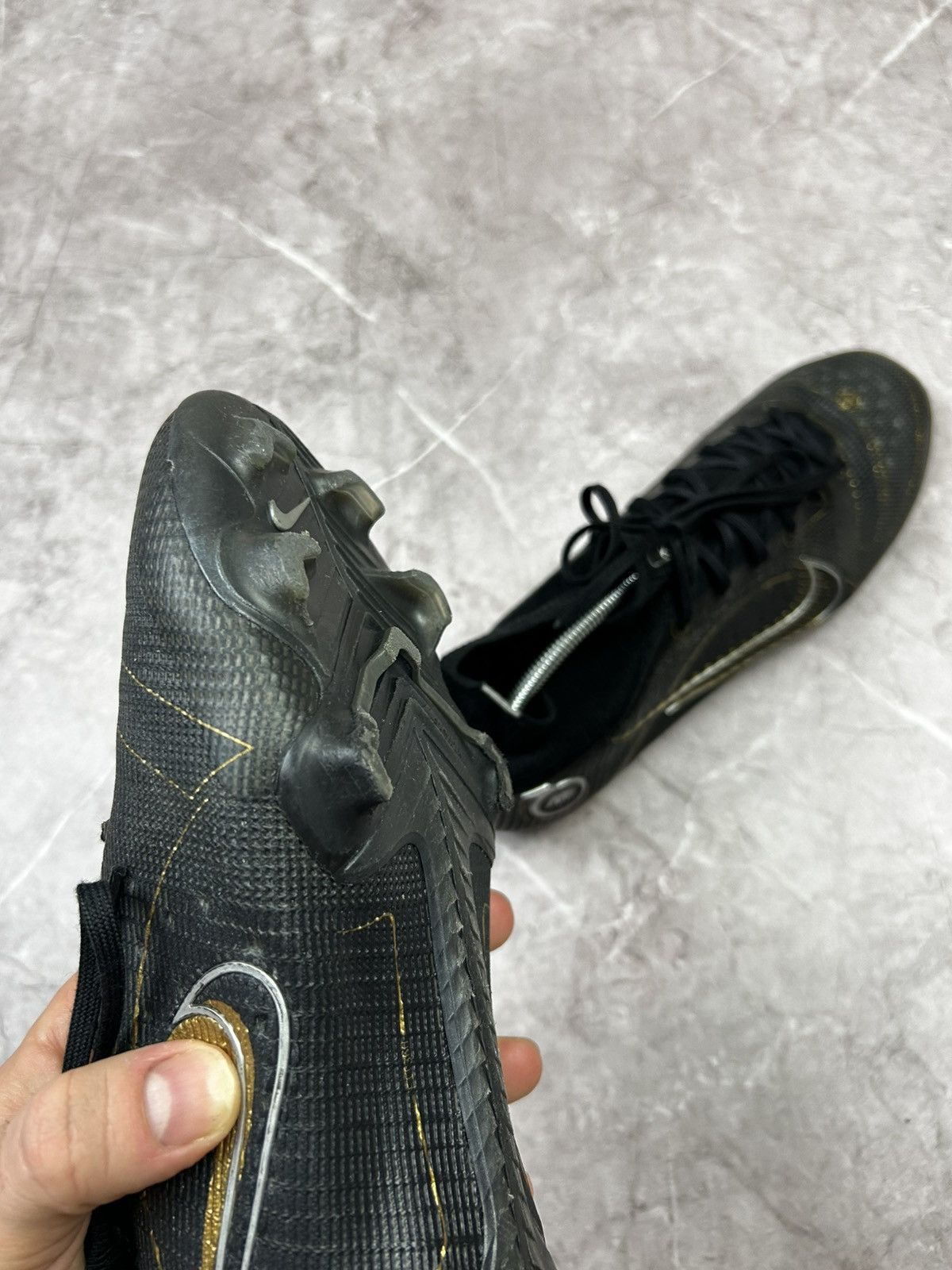 Nike Nike Mercurial Superfly 8 Pro FG Black Metallic Gold Size US 9.5 / EU 42-43 - 18 Thumbnail