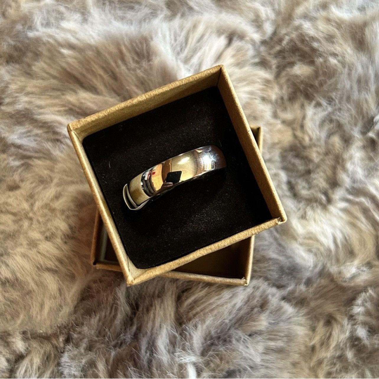Jewelry Men’s 6mm polished Titanium comfort band ring NIB 12.5 Size ONE SIZE - 3 Thumbnail
