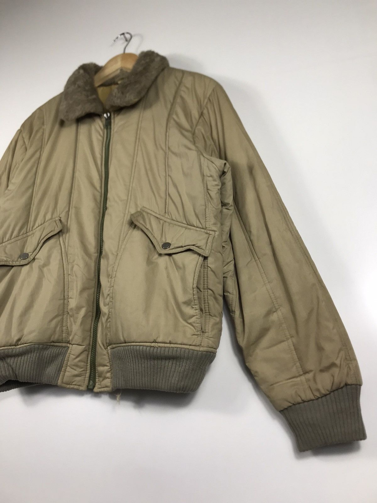 Japanese Brand ⚡️Vintage Fur Collar Bomber Jacket Size US L / EU 52-54 / 3 - 3 Thumbnail