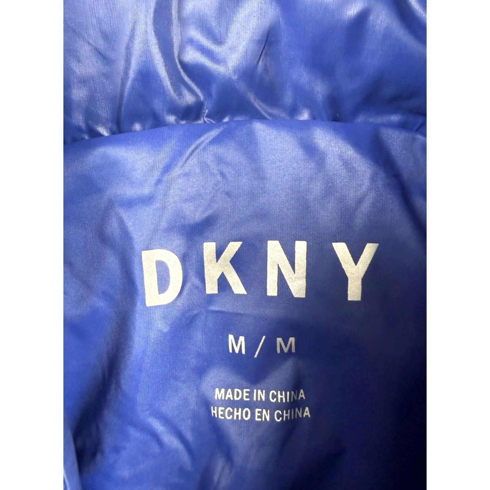 DKNY DKNY Jacket Womens M Blue Asymmetrical Zip Quilted Puffer Lightweight Mid-Length Casual Fall Winter Size M / US 6-8 / IT 42-44 - 3 Thumbnail