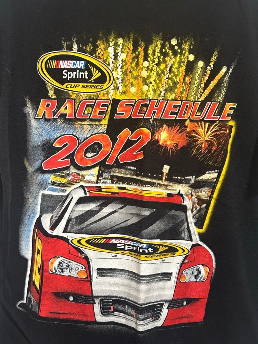 NASCAR Men's NASCAR Black Red 2012 Race Schedule Short Sleeve Tee L Size US L / EU 52-54 / 3 - 2 Thumbnail