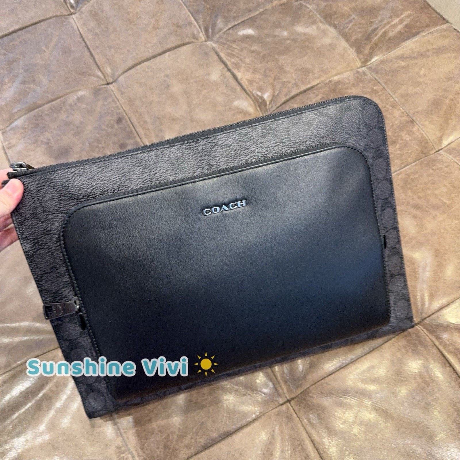 Coach NWT COACH Ethan Portfolio Gunmetal/Charcoal/Black cw363 Size ONE SIZE - 1 Thumbnail