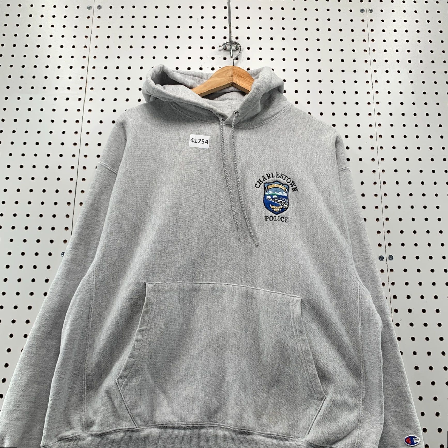 Champion VINTAGE Charleston Police Hoodie Sweatshirt Men Large Gray Heavyweight 24x25.5 Size US L / EU 52-54 / 3 - 4 Thumbnail