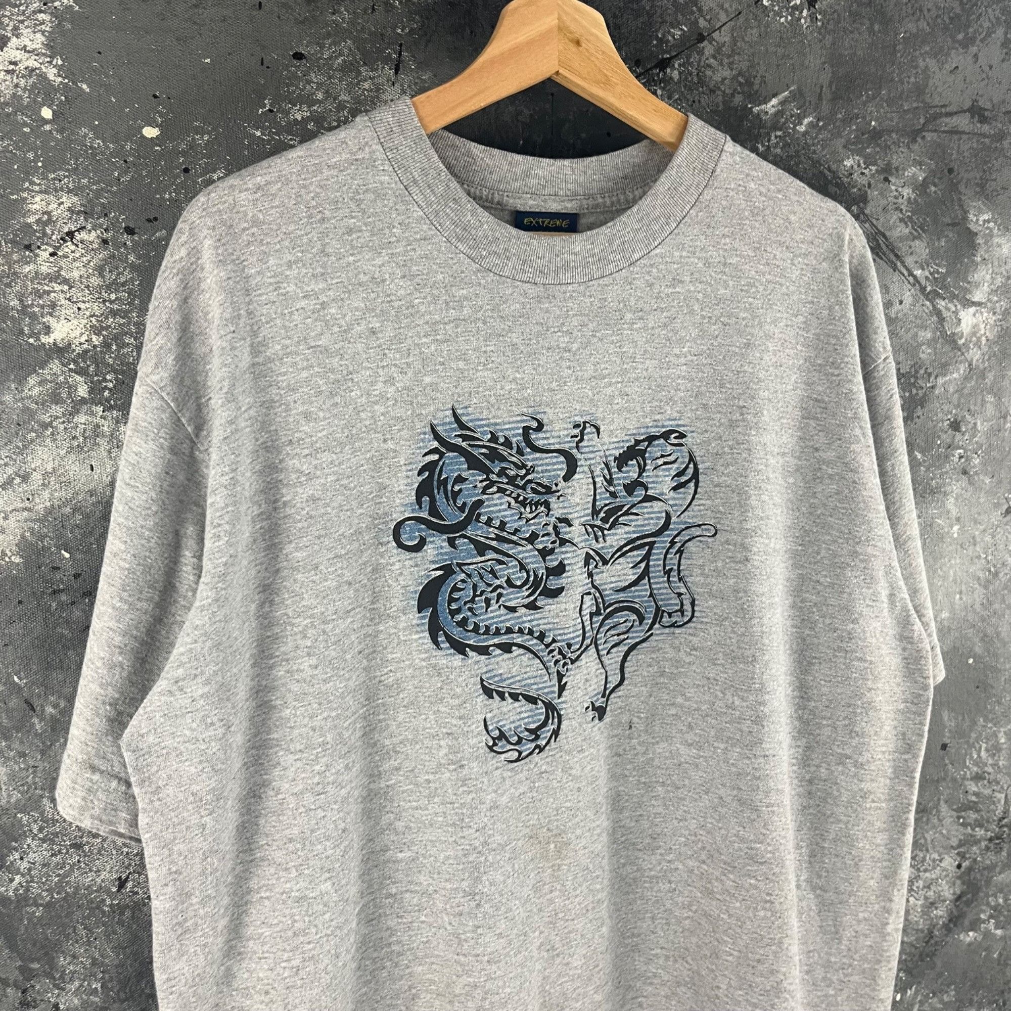 Vintage Vintage Y2K Dragon Tiger shirt Size US XL / EU 56 / 4 - 2 Thumbnail