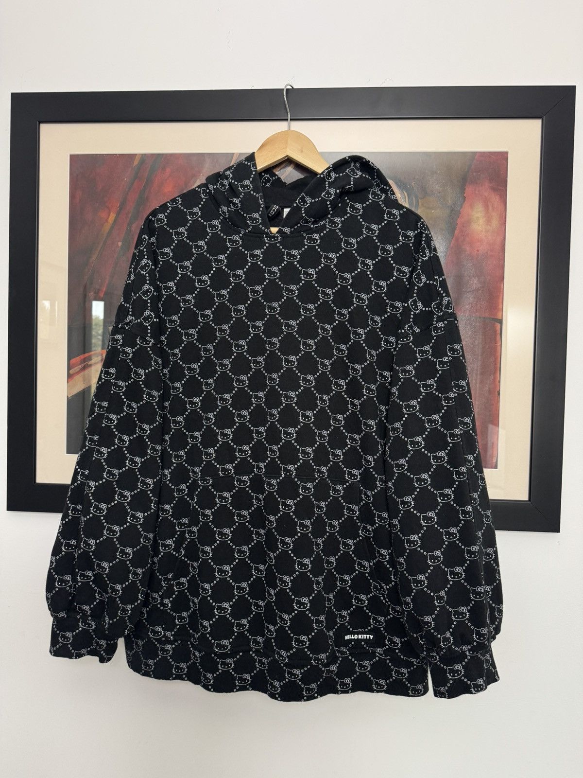Anime Hello Kitty Monogram Print Hoodie Black Japanese Anime Japan Size US M / EU 48-50 / 2 - 1 Thumbnail