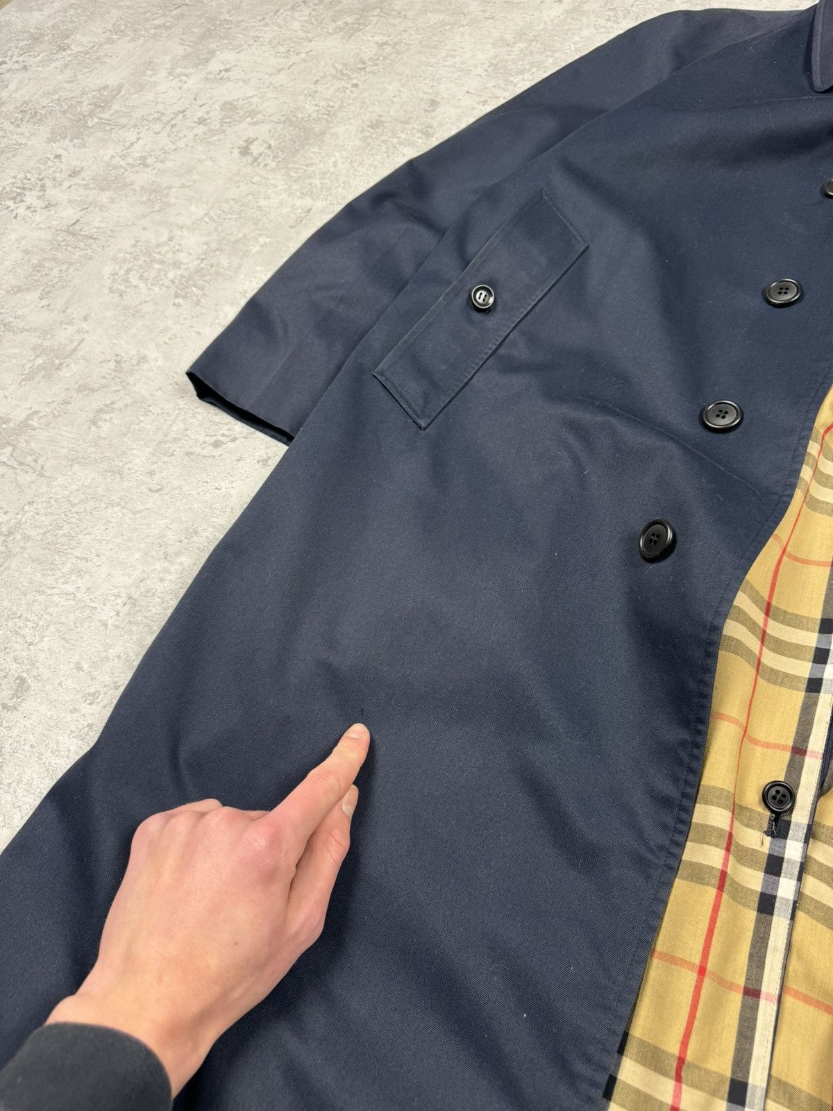 Burberry Vintage Burberry Trench Coat Dark Blue Jacket Size L-XL Size XL / US 12-14 / IT 48-50 - 14 Thumbnail