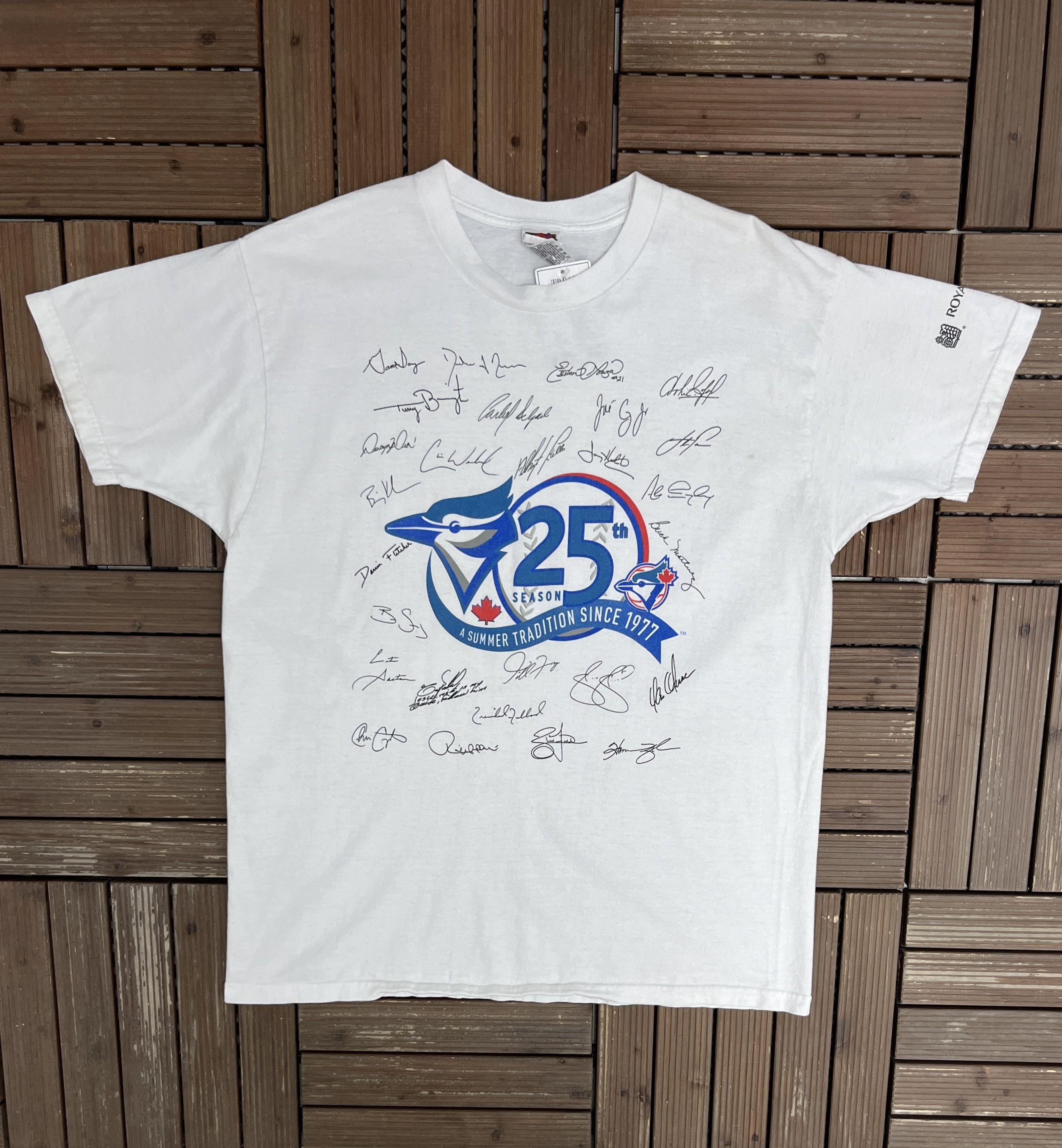 Vintage Toronto Blue Jays 25th Season Vintage White T-Shirt Tee Size US XL / EU 56 / 4 - 1 Thumbnail
