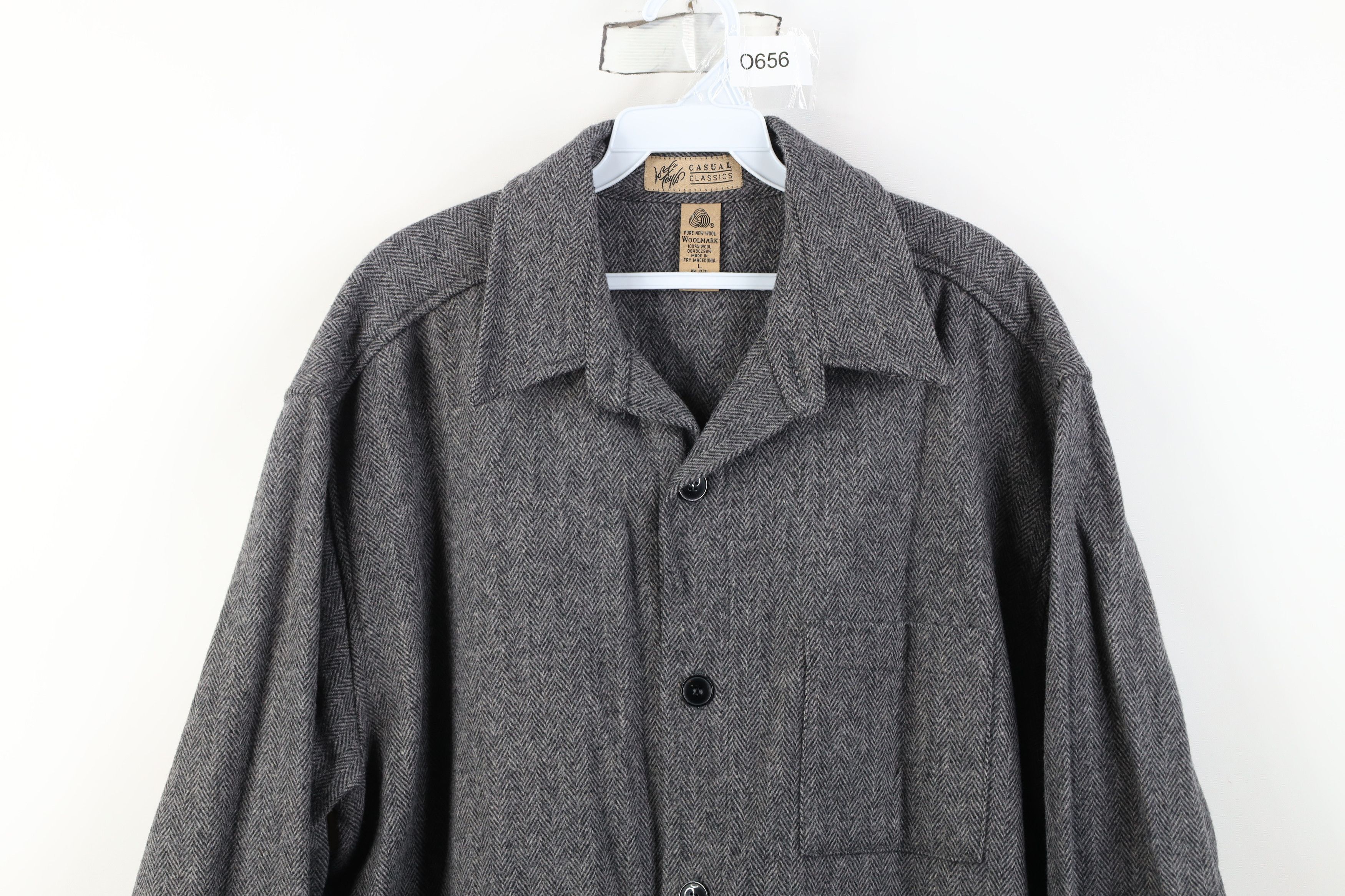 Vintage Vintage 90s Streetwear Herringbone Chore Barn Shirt Jacket Size US L / EU 52-54 / 3 - 2 Thumbnail