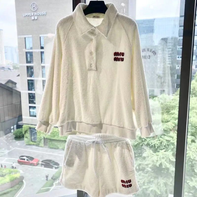 Miu Miu Miu Miu White Cotton Women's Sweater Set 0089 Size XS / US 0-2 / IT 36-38 - 1 Thumbnail