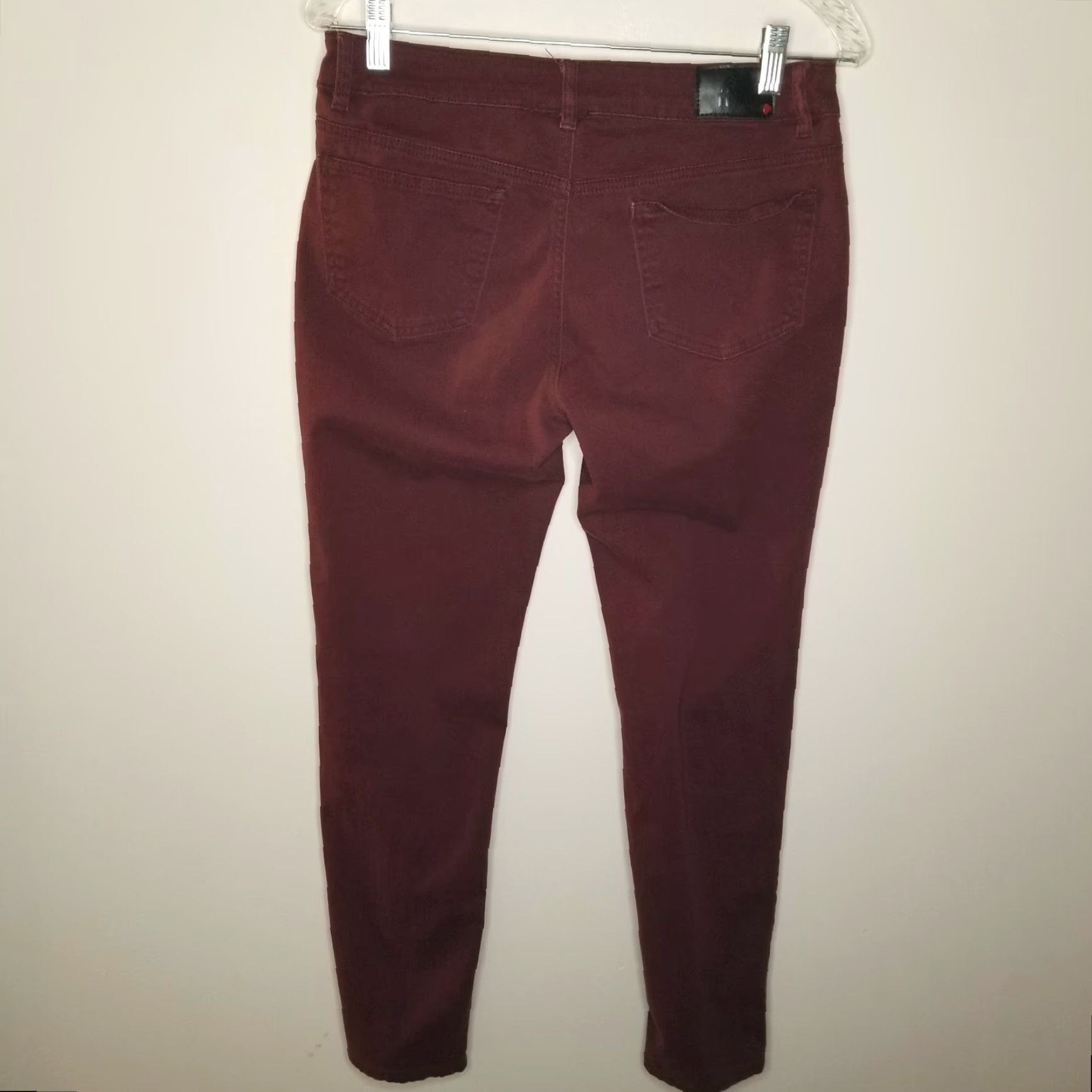 Vintage LOVE REVIVAL Jeans Skinny Zipper Size 11 Womens Maroon Red Love Theme 11 Women Size 32" / US 10 / IT 46 - 4 Thumbnail