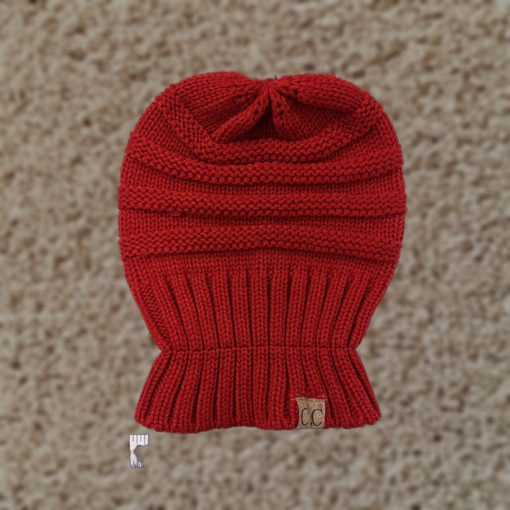 Vintage C.C Exclusive Beanie Womens One Size Red Knit 100% Acrylic Winter Ski Size ONE SIZE - 1 Thumbnail