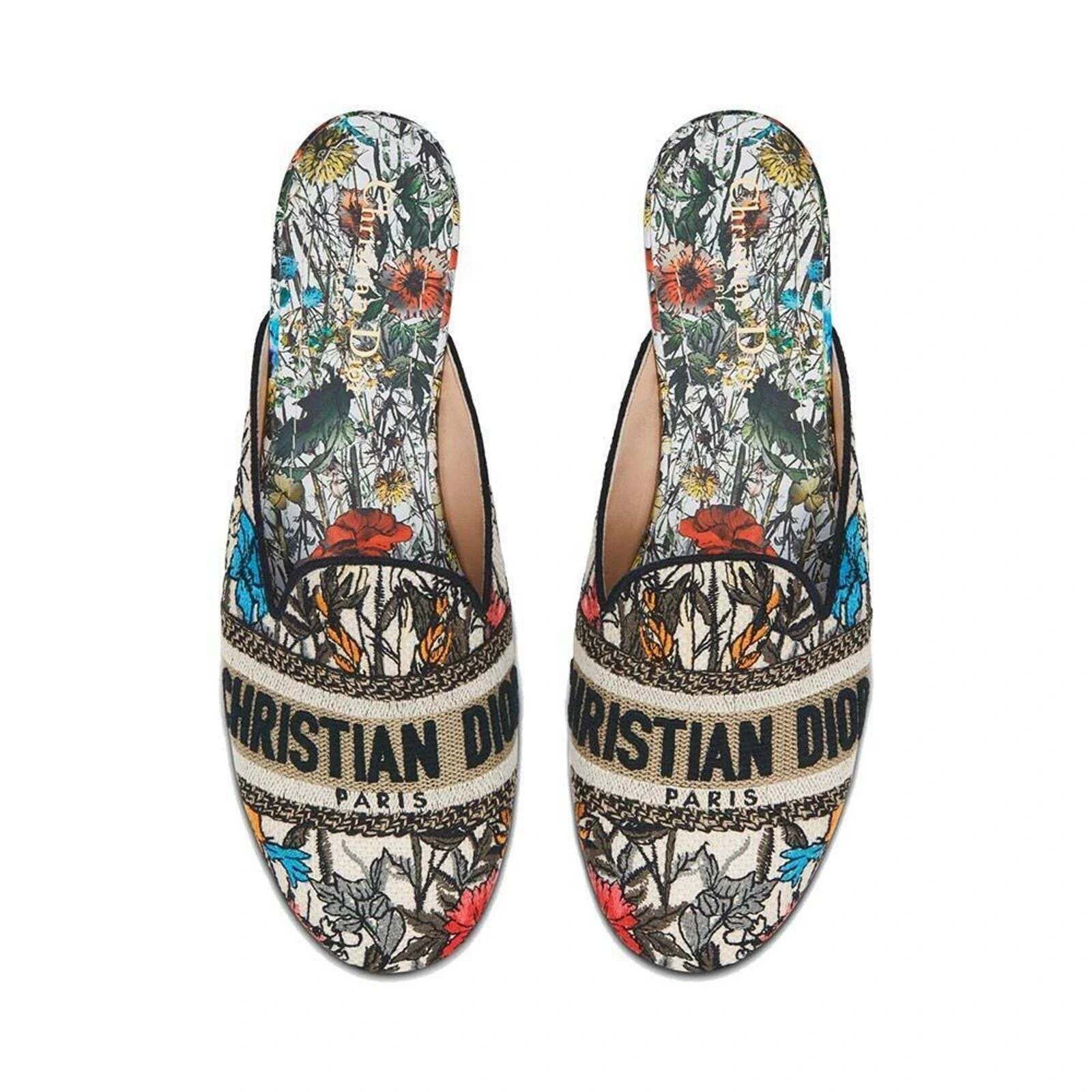 Dior Off Mule Mille Fleurs Backless Slide Ballerina Flat 36 Size US 6 / IT 36 - 2 Thumbnail