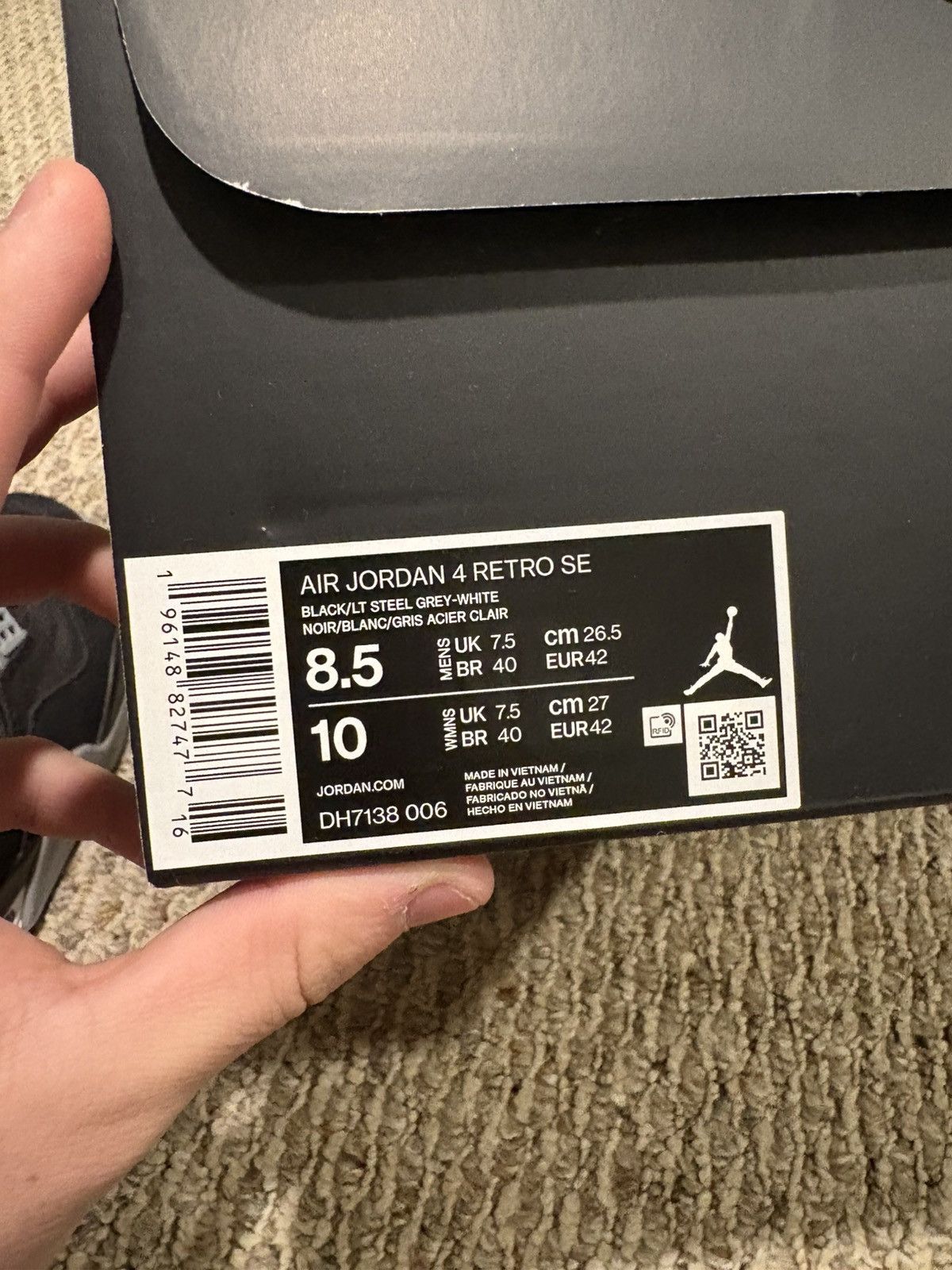 Jordan Brand Black canvas jordan 4 Size US 8.5 / EU 41-42 - 10 Thumbnail