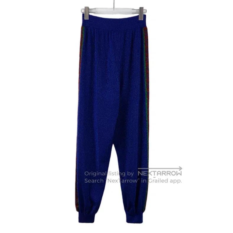 Gucci Size S Dark blue side stripe fine glitter cotton leg