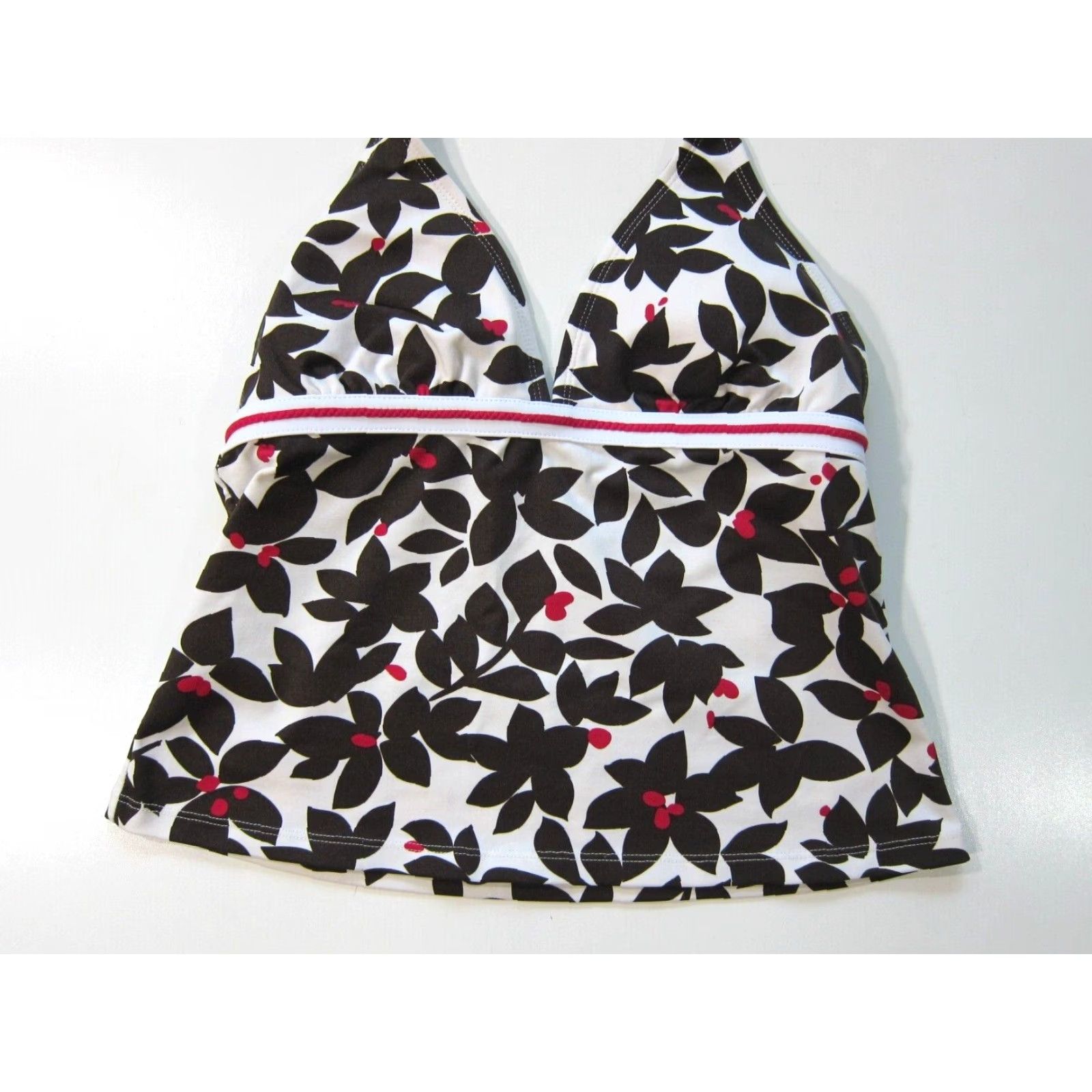 Vintage Jag Brown Pink White Floral Halter Top Swim Tankini Top Women Medium Size M / US 6-8 / IT 42-44 - 7 Thumbnail